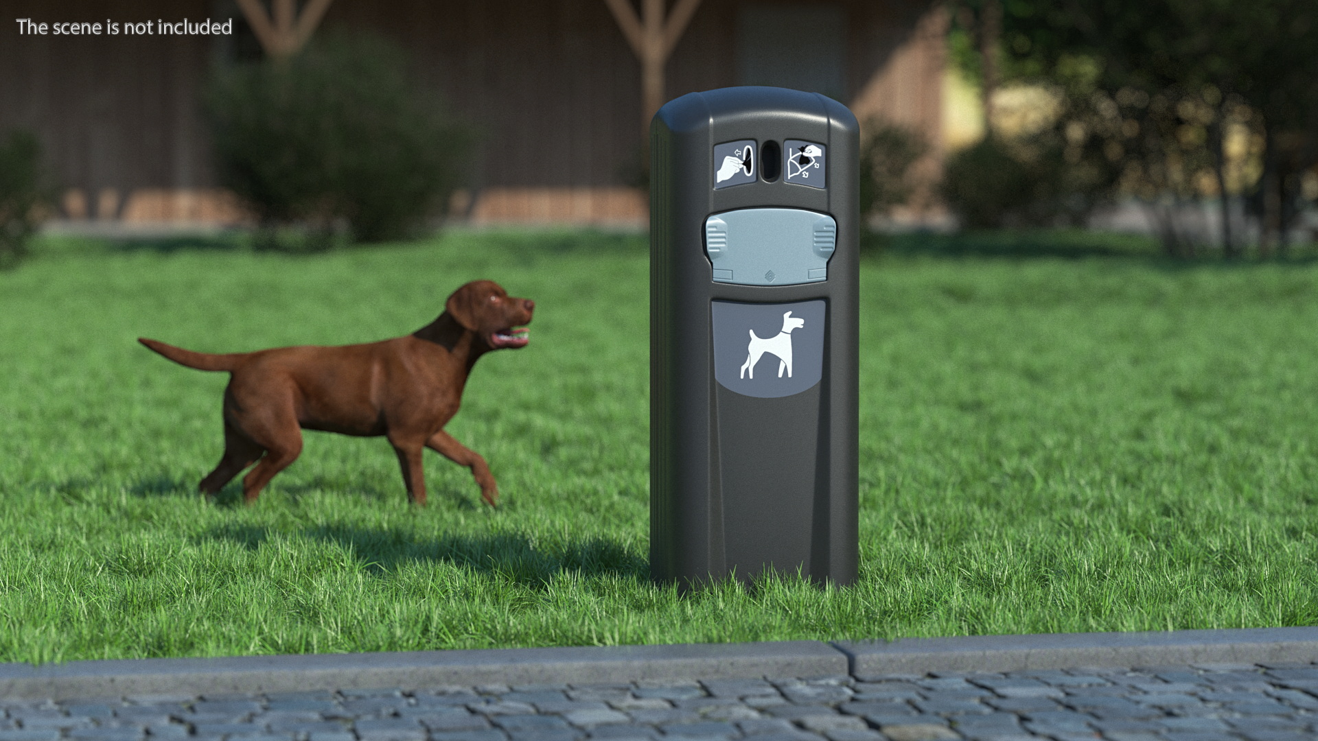 3D model City Pet Waste Station Glasdon Gray