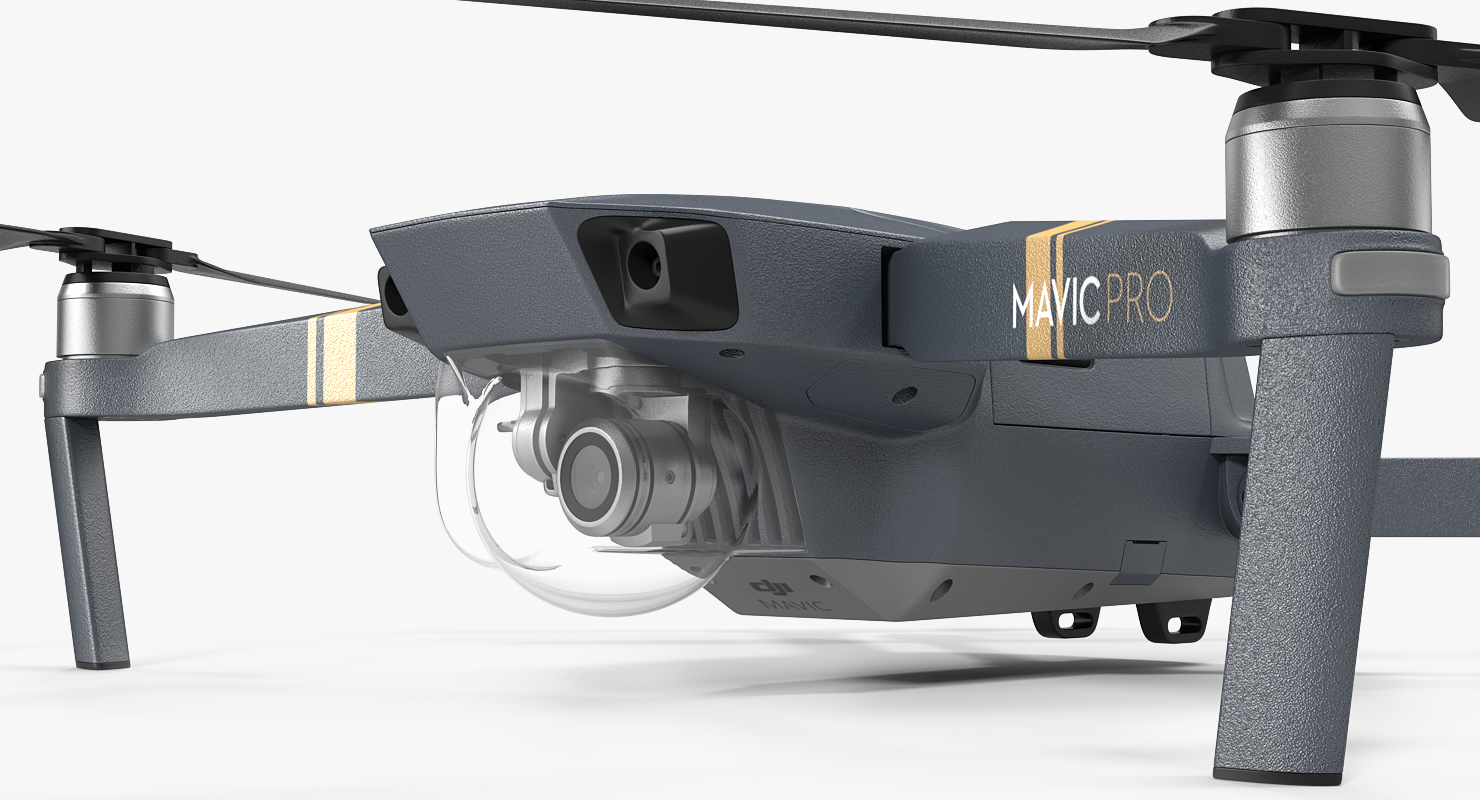 DJI Mavic Pro Quadcopter with Remote Controller Rigged 3D model