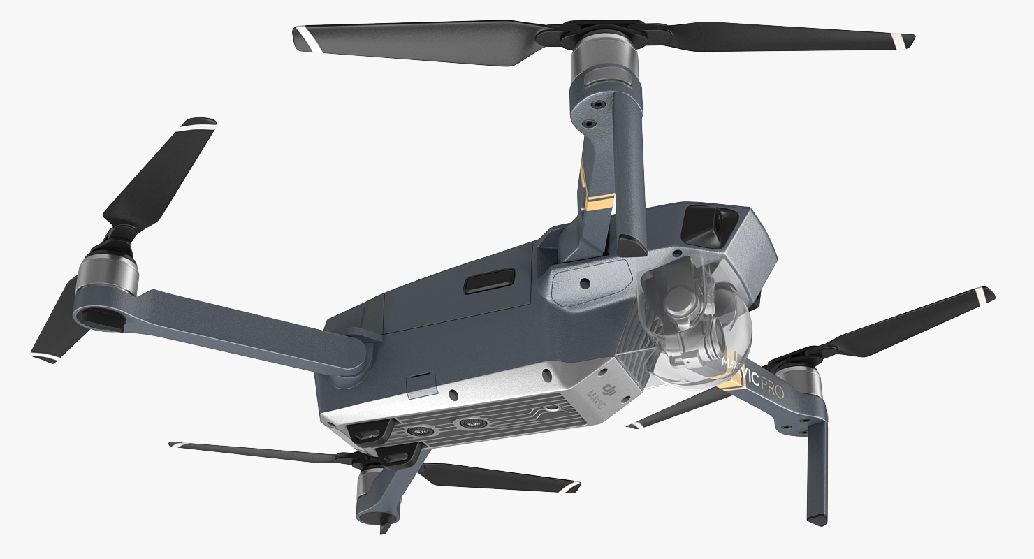 DJI Mavic Pro Quadcopter with Remote Controller Rigged 3D model
