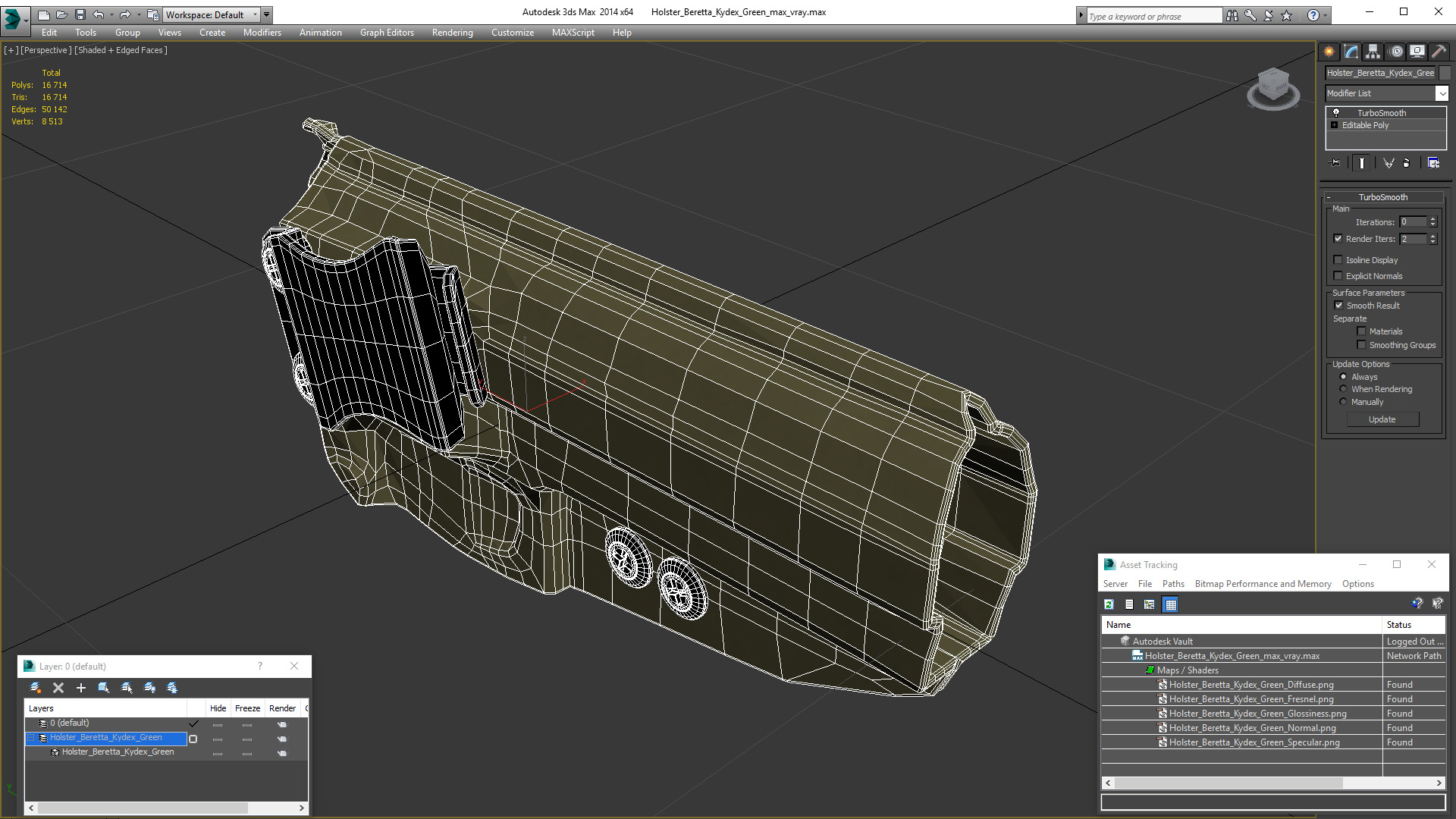 Holster Beretta Kydex Green 3D