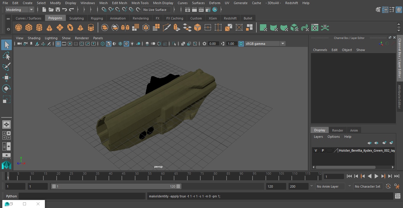 Holster Beretta Kydex Green 3D