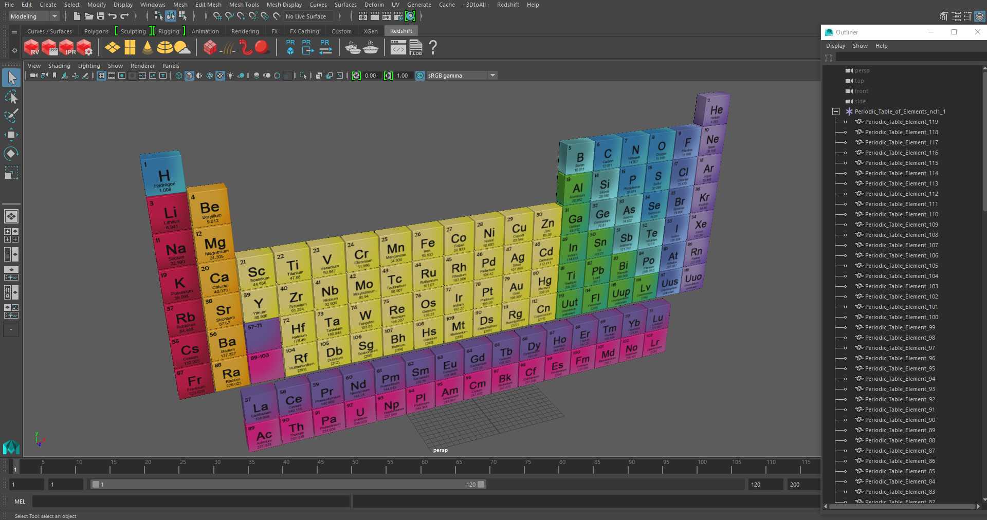 3D Periodic Table of Elements