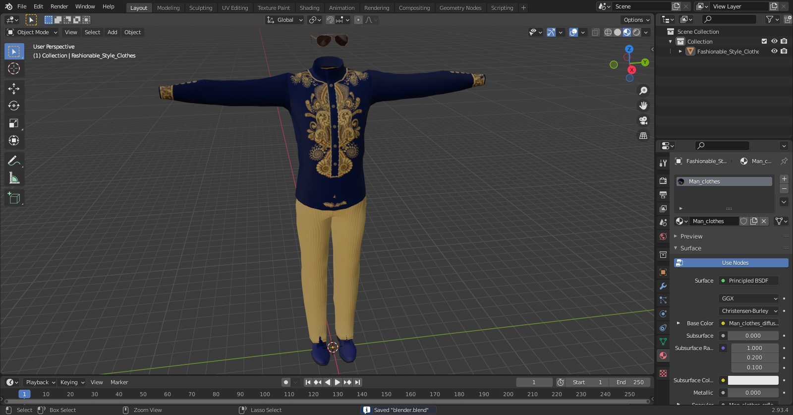 3D model Fashionable Style Clothes