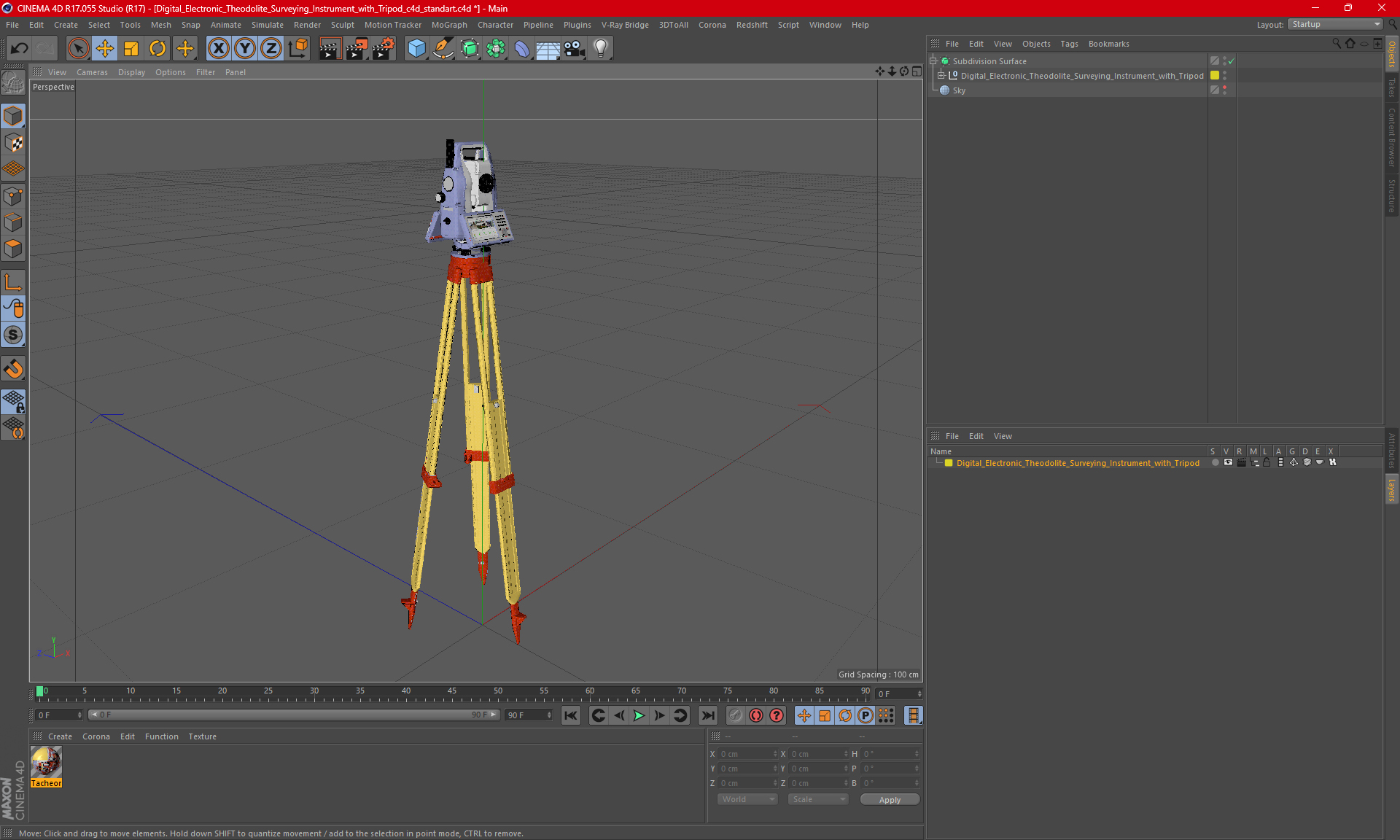 Digital Electronic Theodolite Surveying Instrument with Tripod 3D