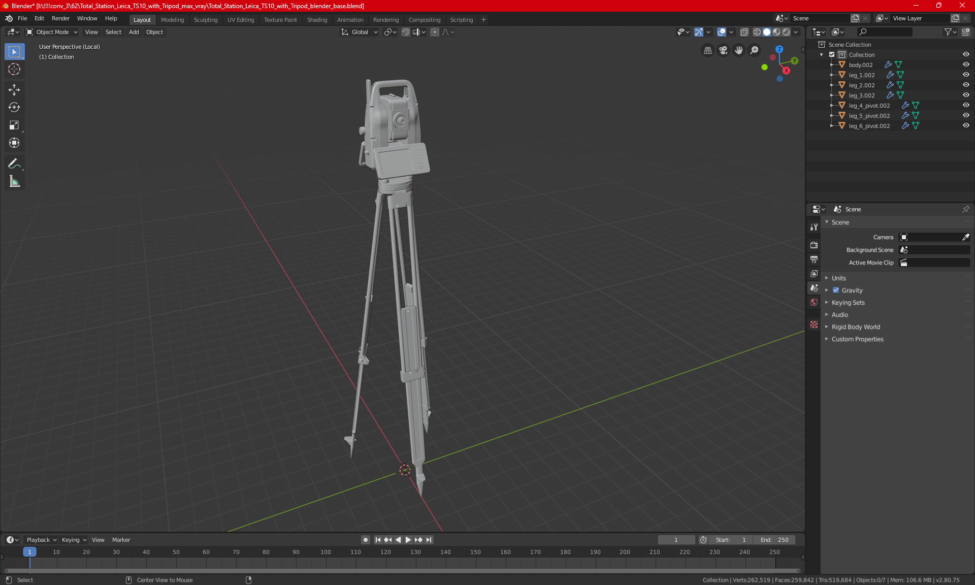 Digital Electronic Theodolite Surveying Instrument with Tripod 3D
