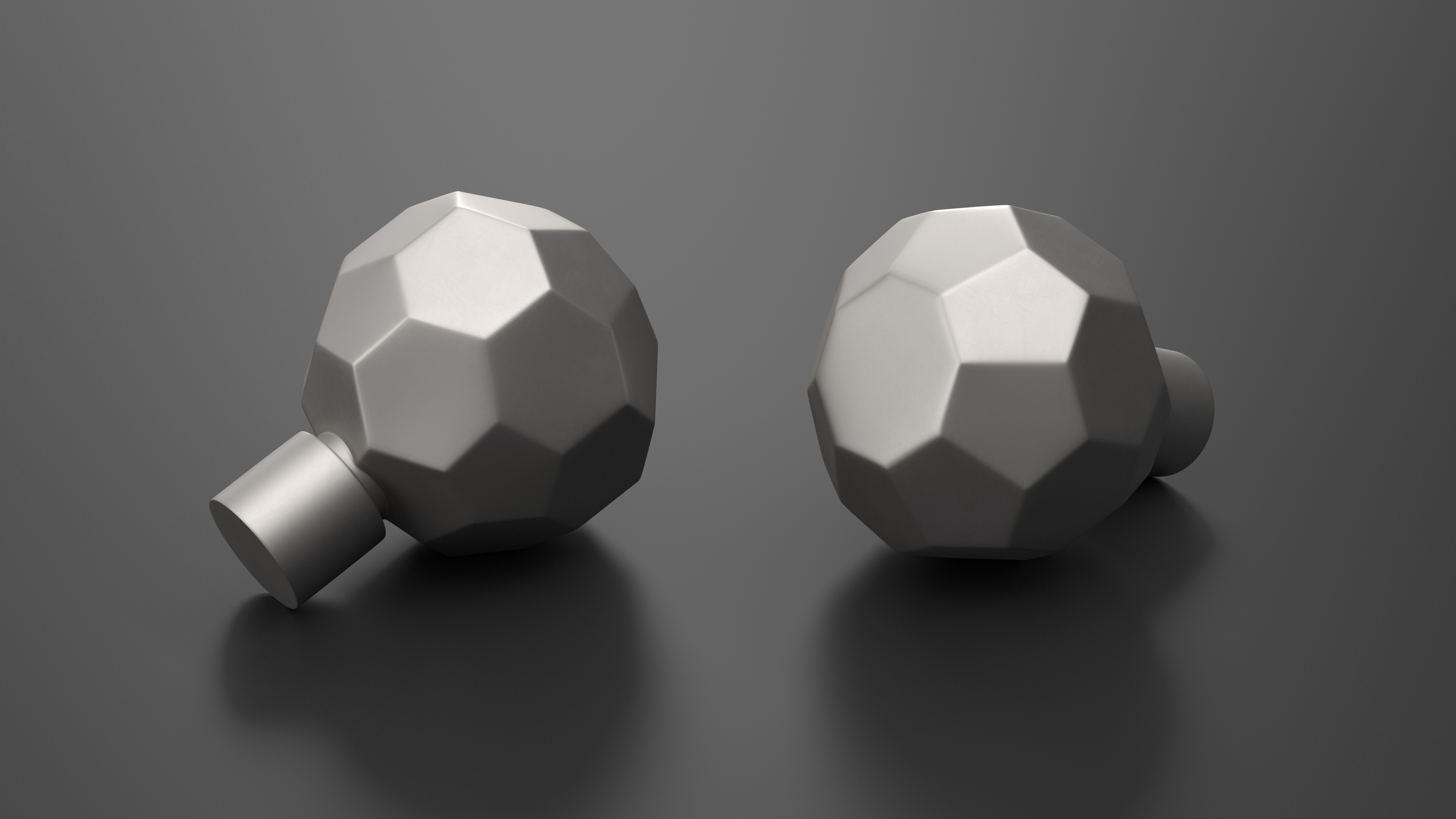 Kitchen Cabinet Handle Knob Spherical Silver 3D model