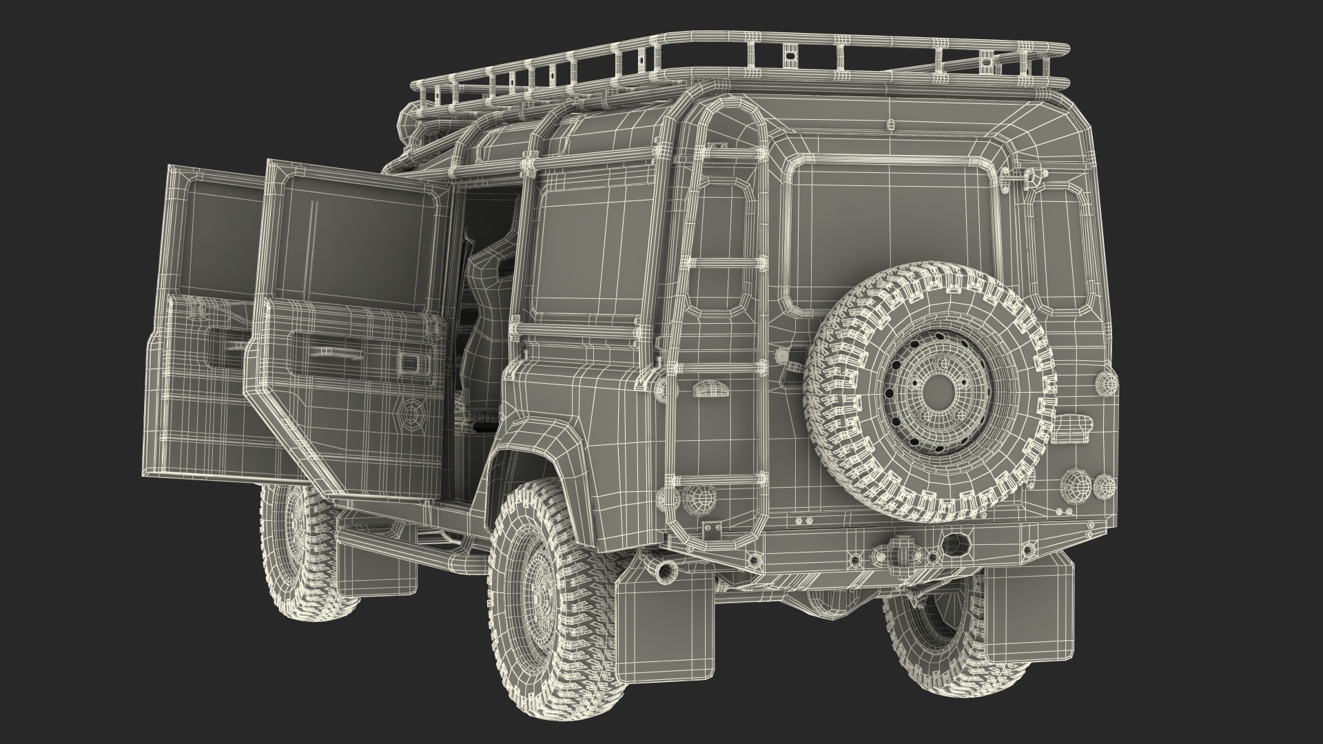 3D Land Rover Defender Works V8 Trophy Dirty Rigged model