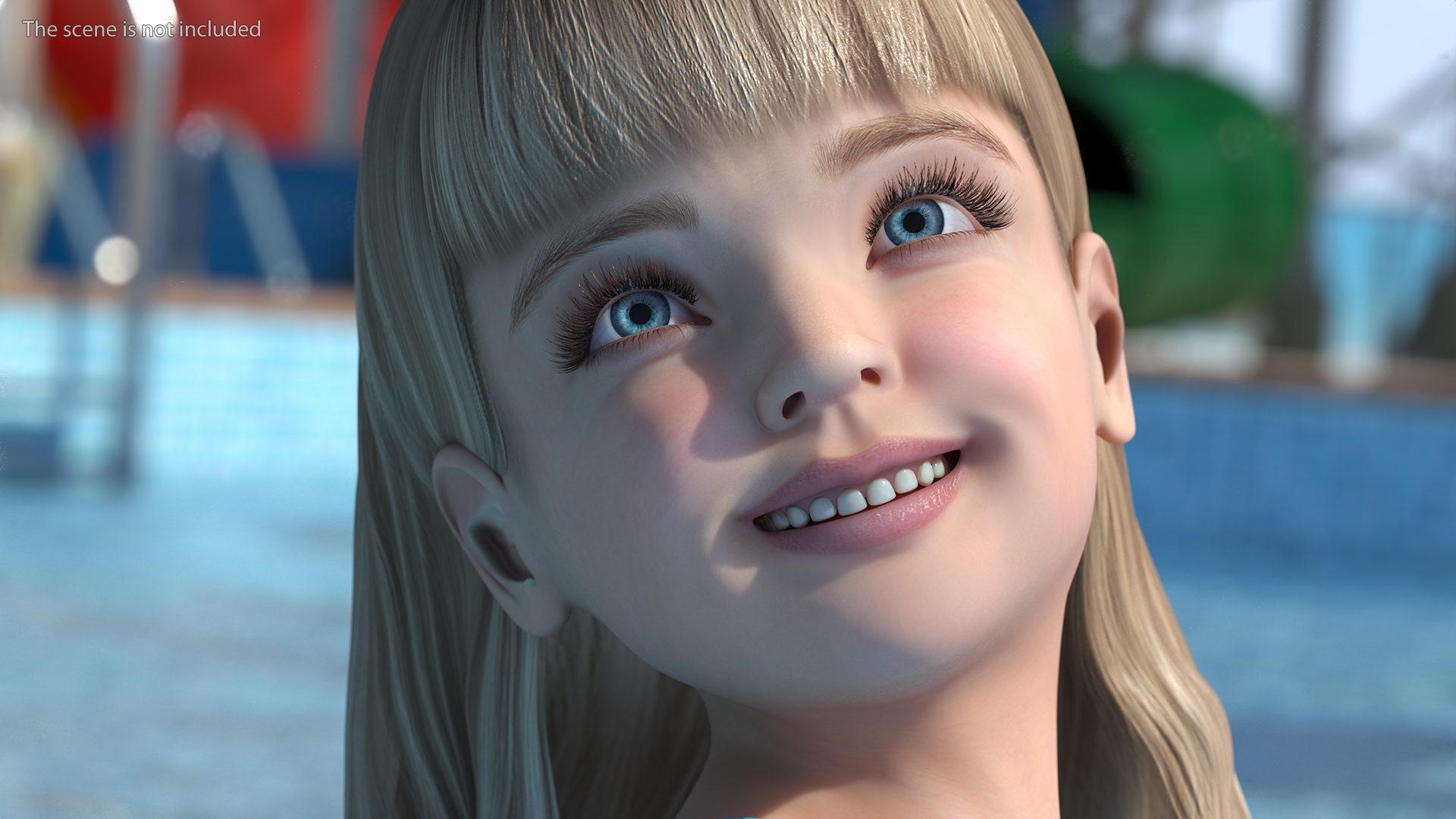 3D Child Girl Beach Style Rigged for Cinema 4D model