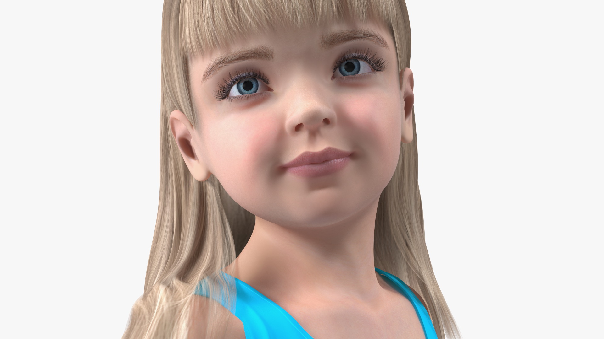 3D Child Girl Beach Style Rigged for Cinema 4D model