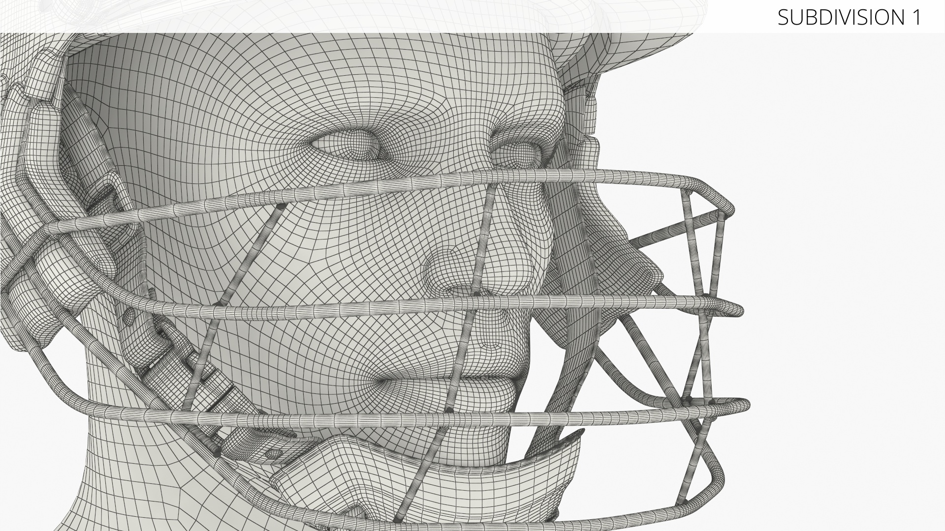 Cricket Helmet on Man Head with Face Guard, view 7