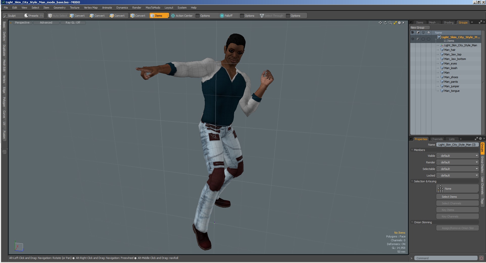 3D model Light Skin City Style Man