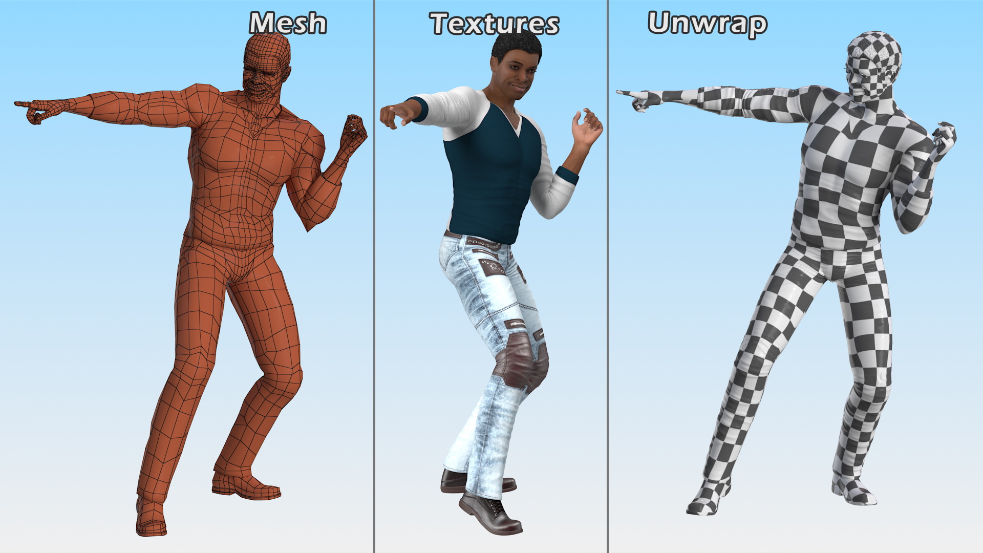 3D model Light Skin City Style Man