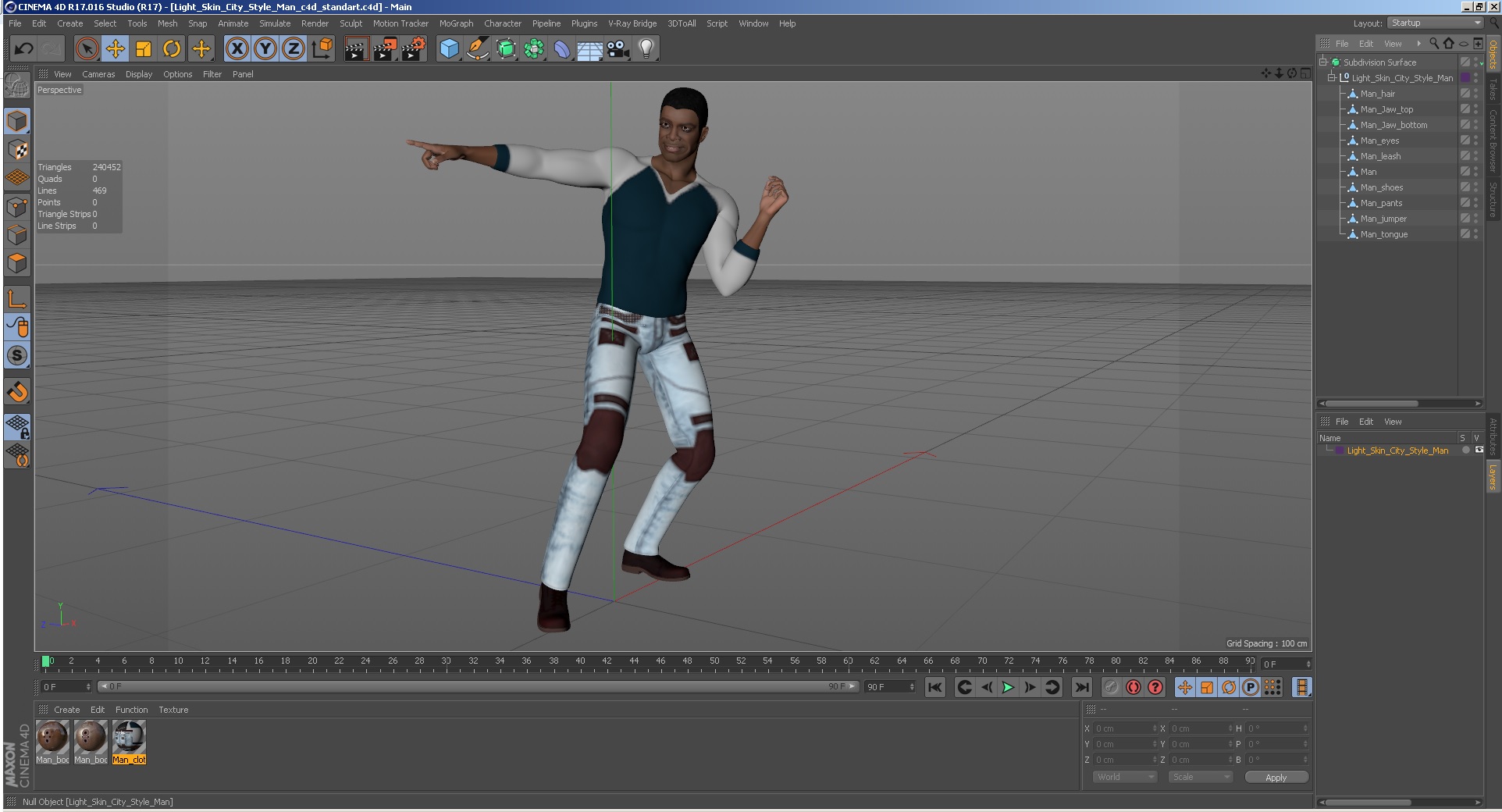 3D model Light Skin City Style Man