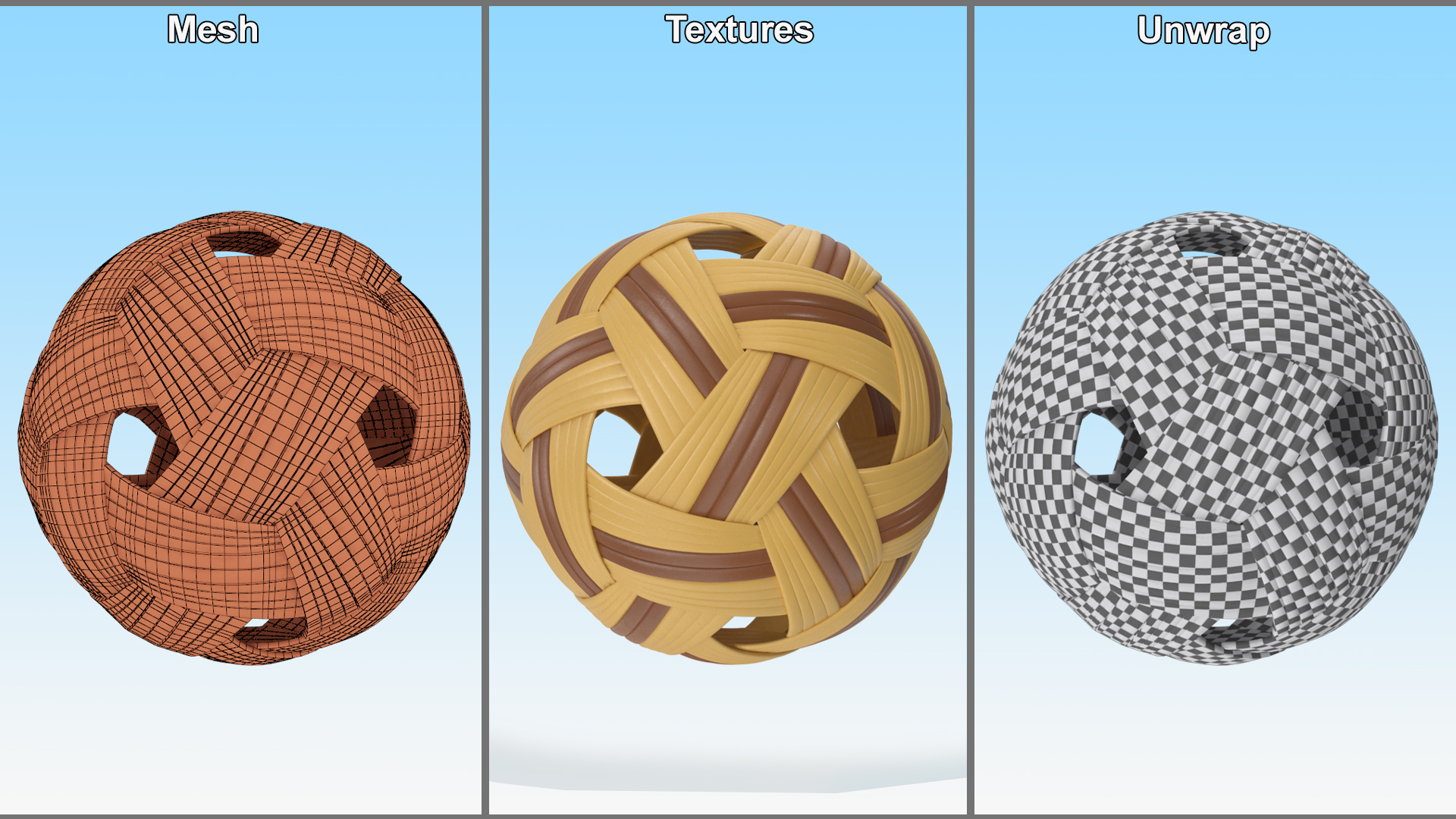 3D model Sepak Takraw Sport Kick Rattan Ball