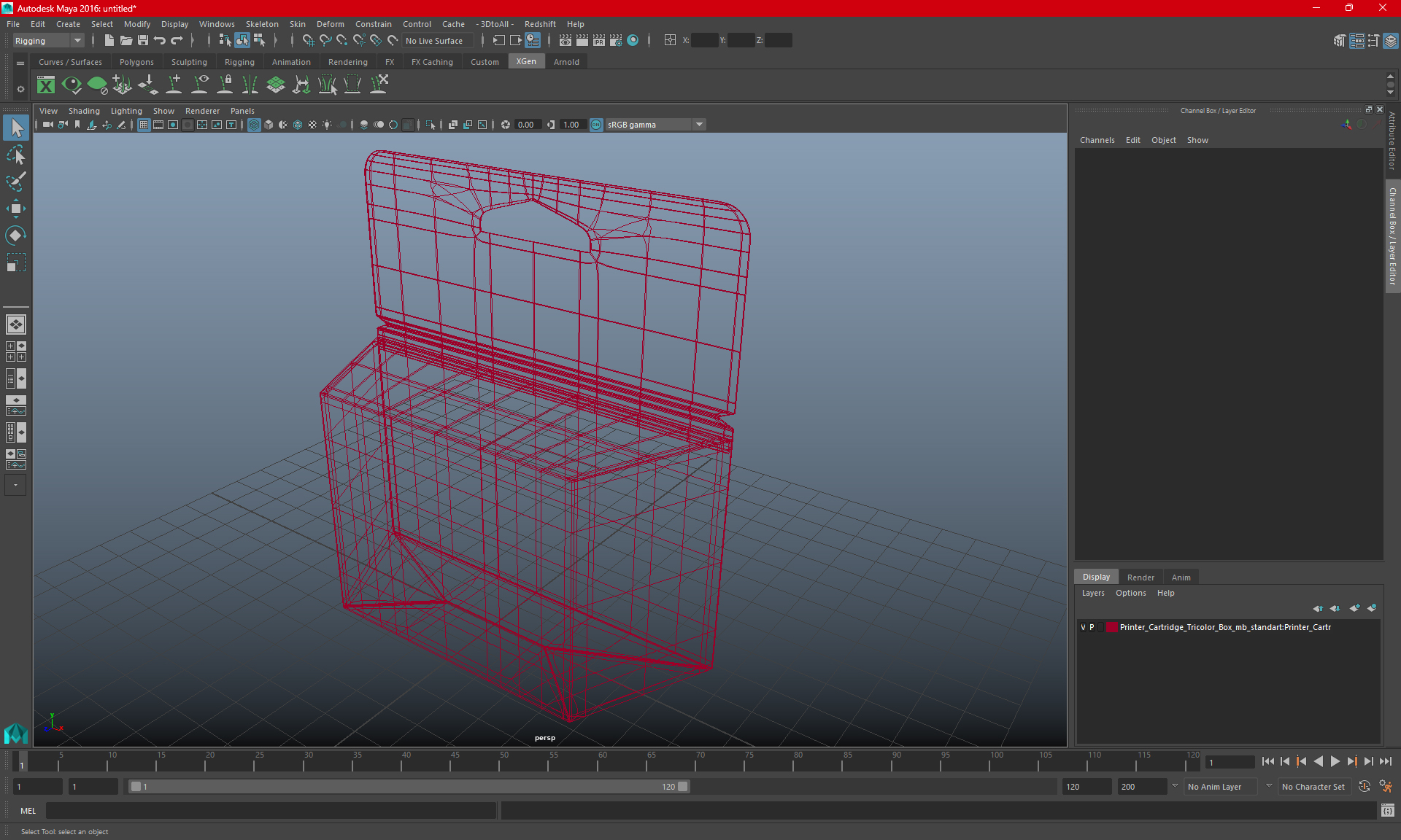 Black Printer Cartridge Box 3D