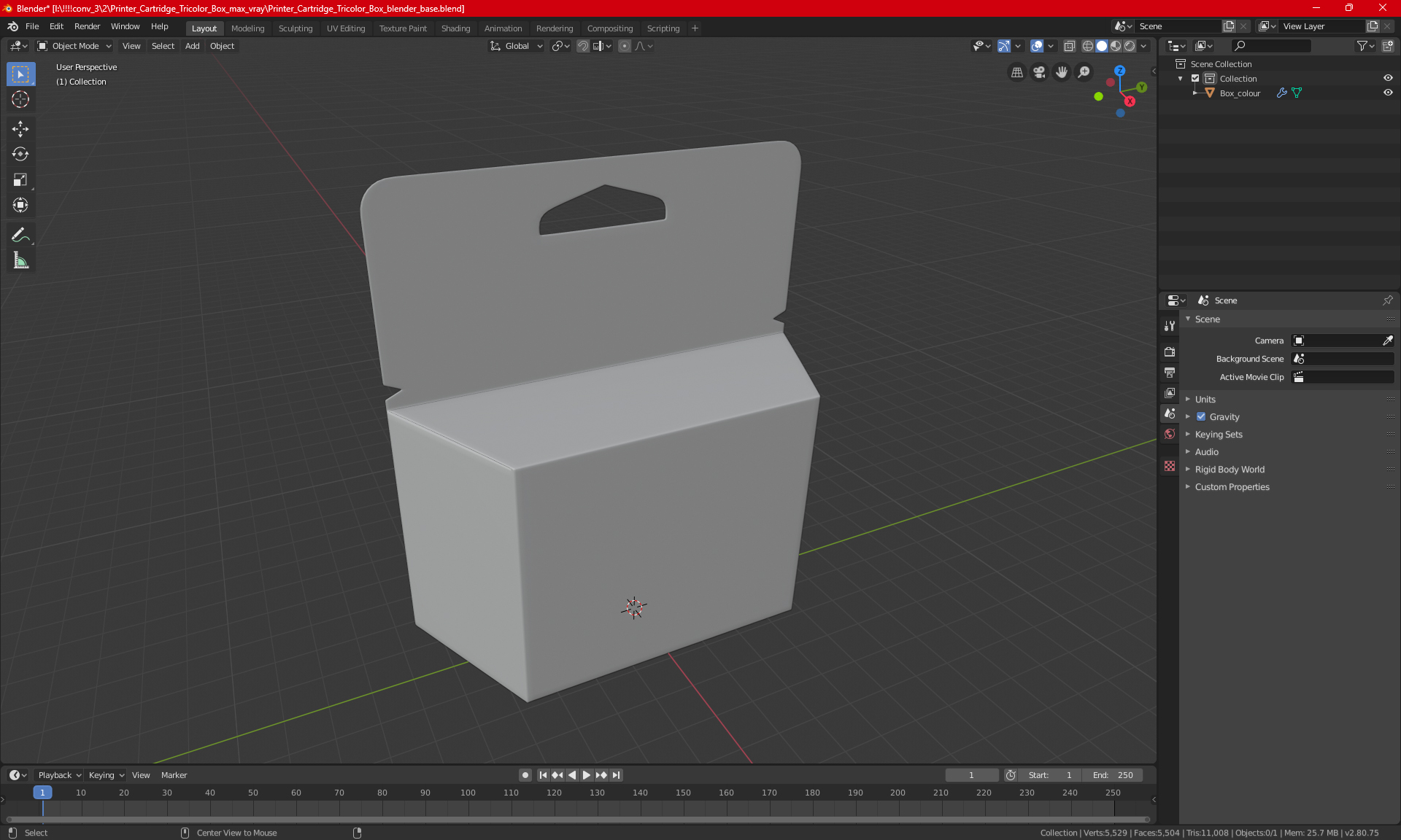 Black Printer Cartridge Box 3D