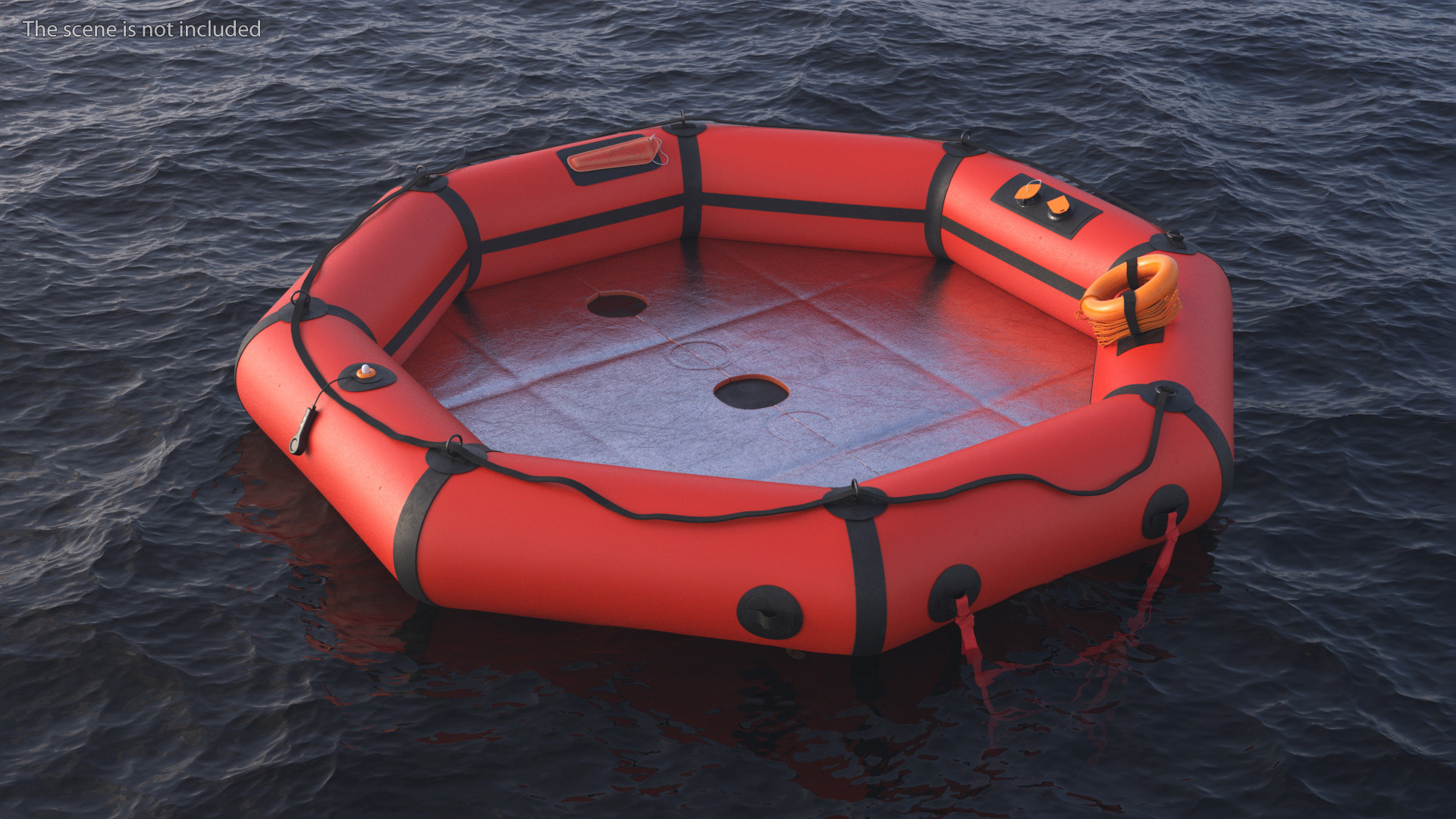 Advanced Life Raft with Extras Red 3D model