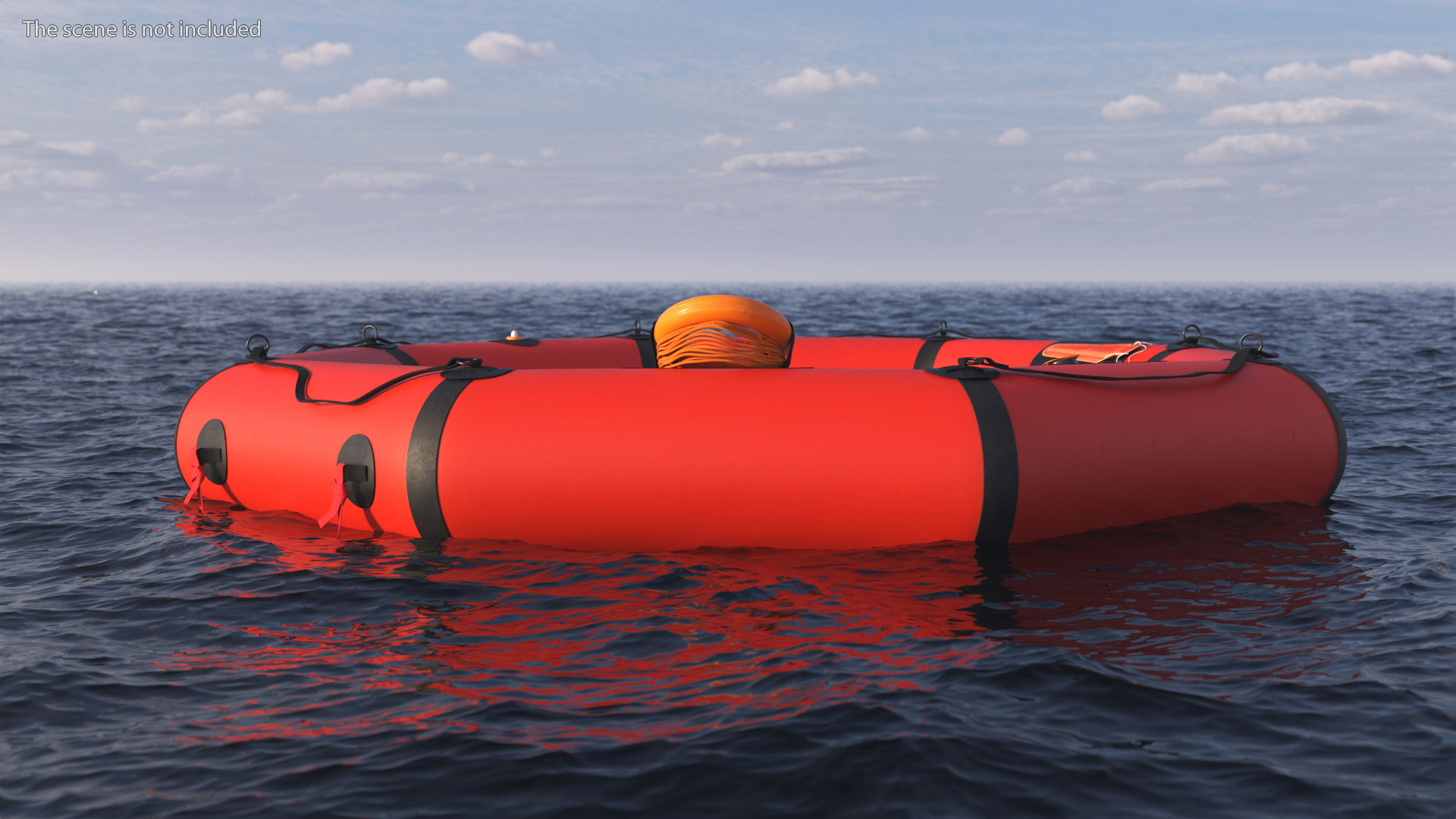 Advanced Life Raft with Extras Red 3D model