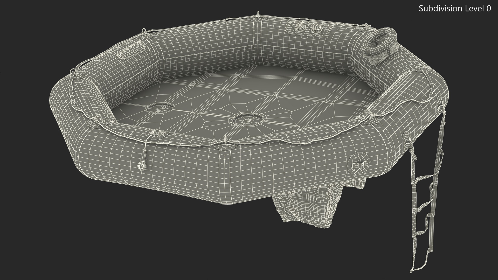 Advanced Life Raft with Extras Red 3D model