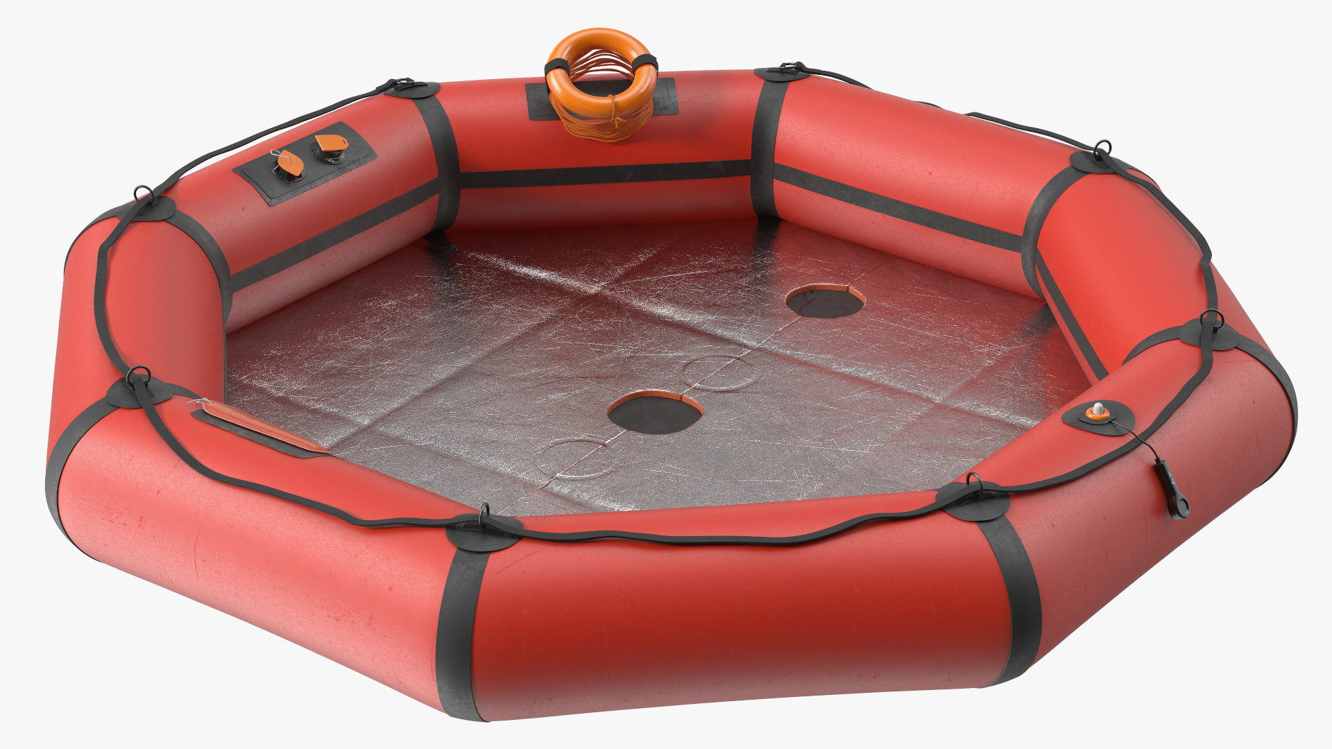 Advanced Life Raft with Extras Red 3D model