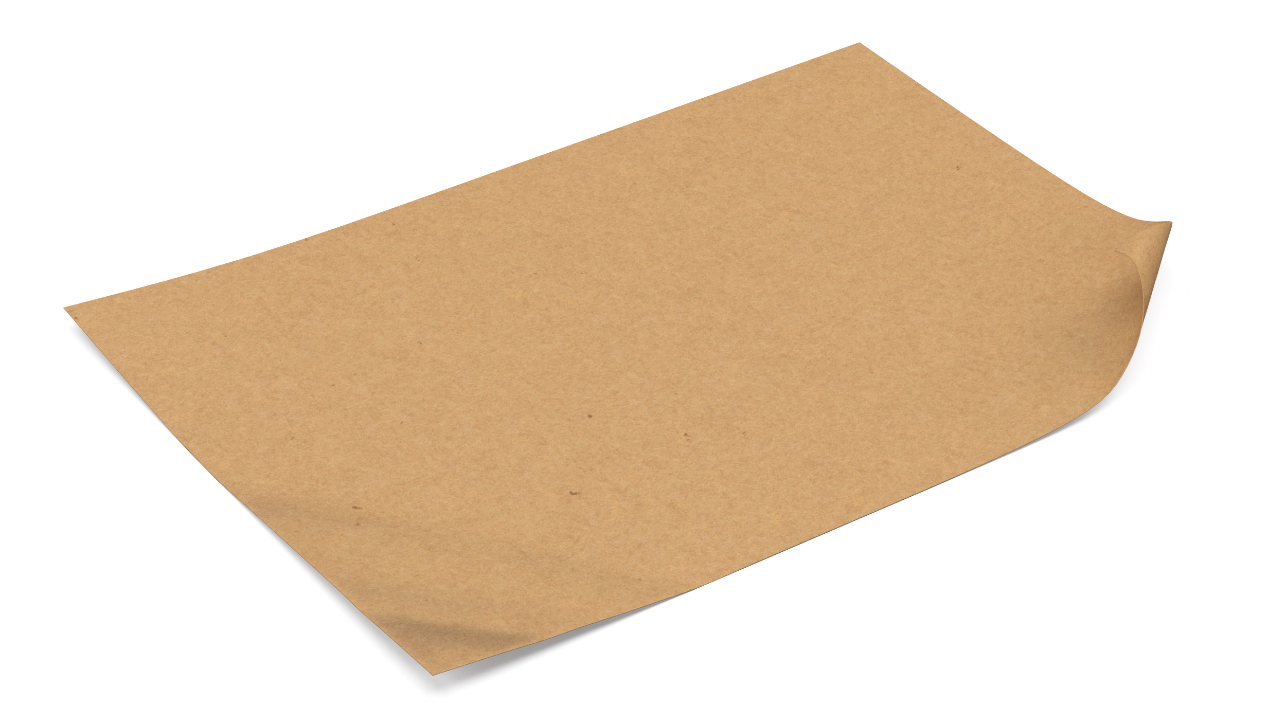 3D Brown Paper with Curled Corners