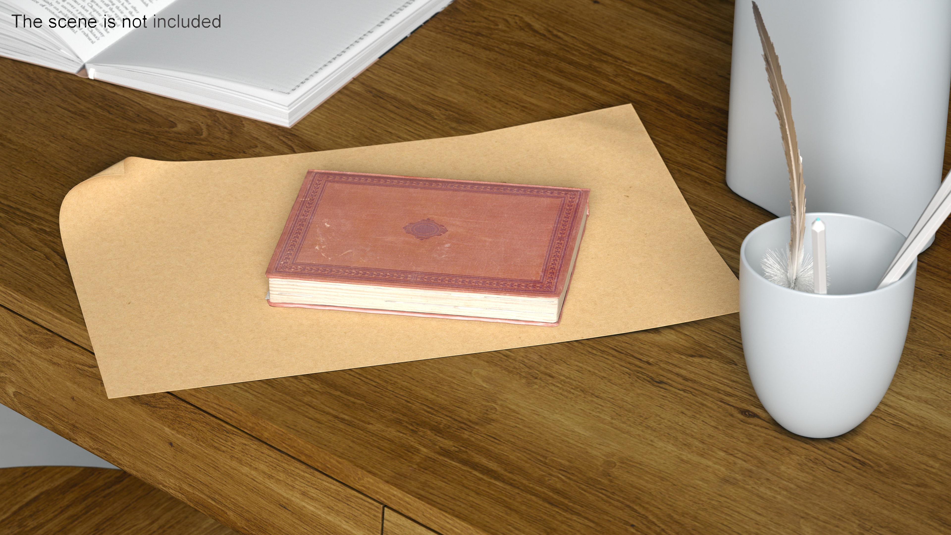 3D Brown Paper with Curled Corners