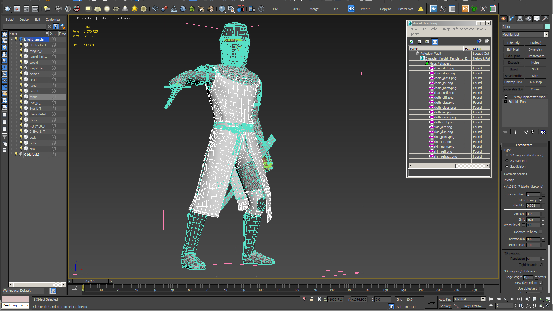 Crusader Knight Templar with Sword 3D model