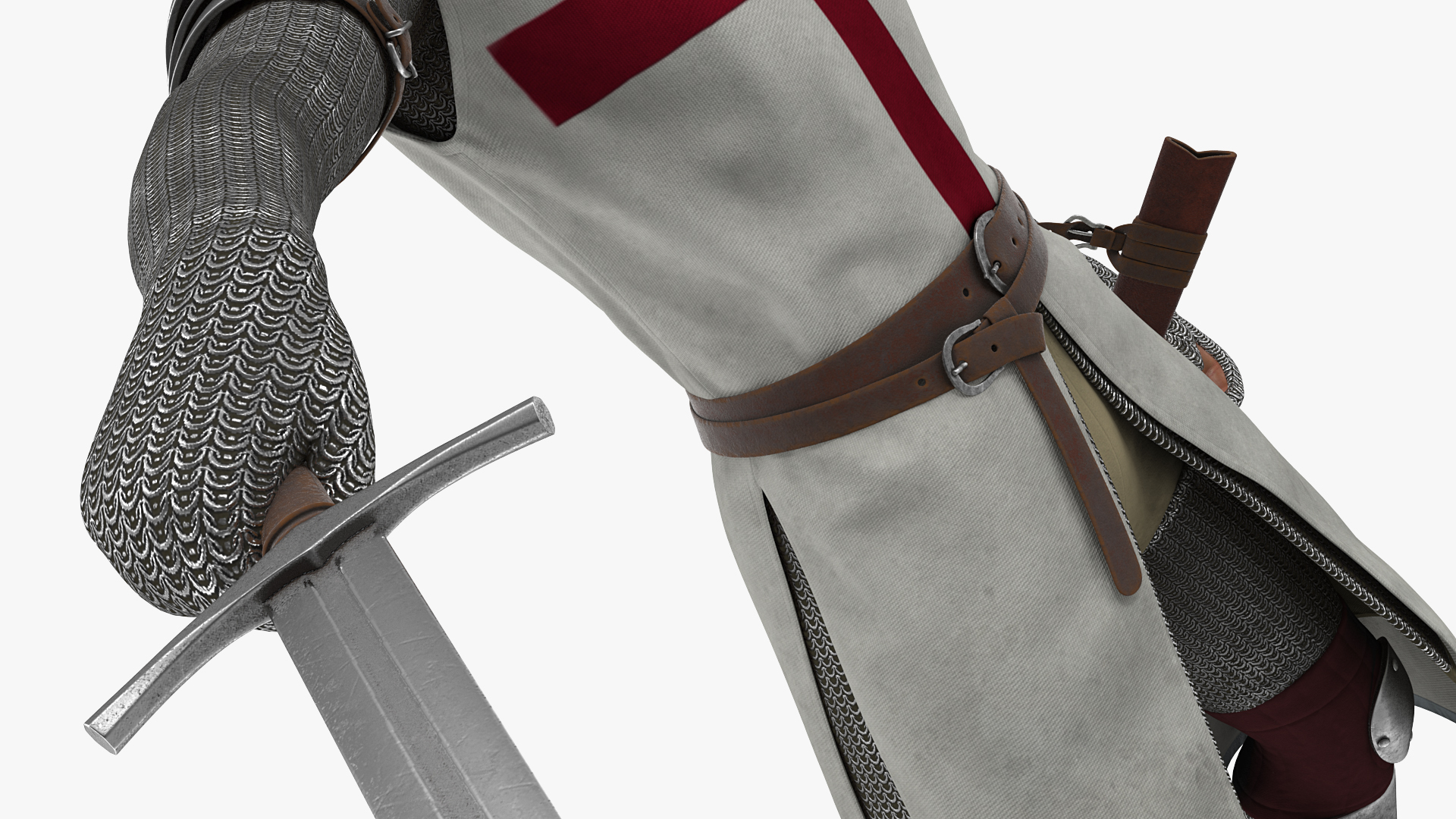 Crusader Knight Templar with Sword 3D model
