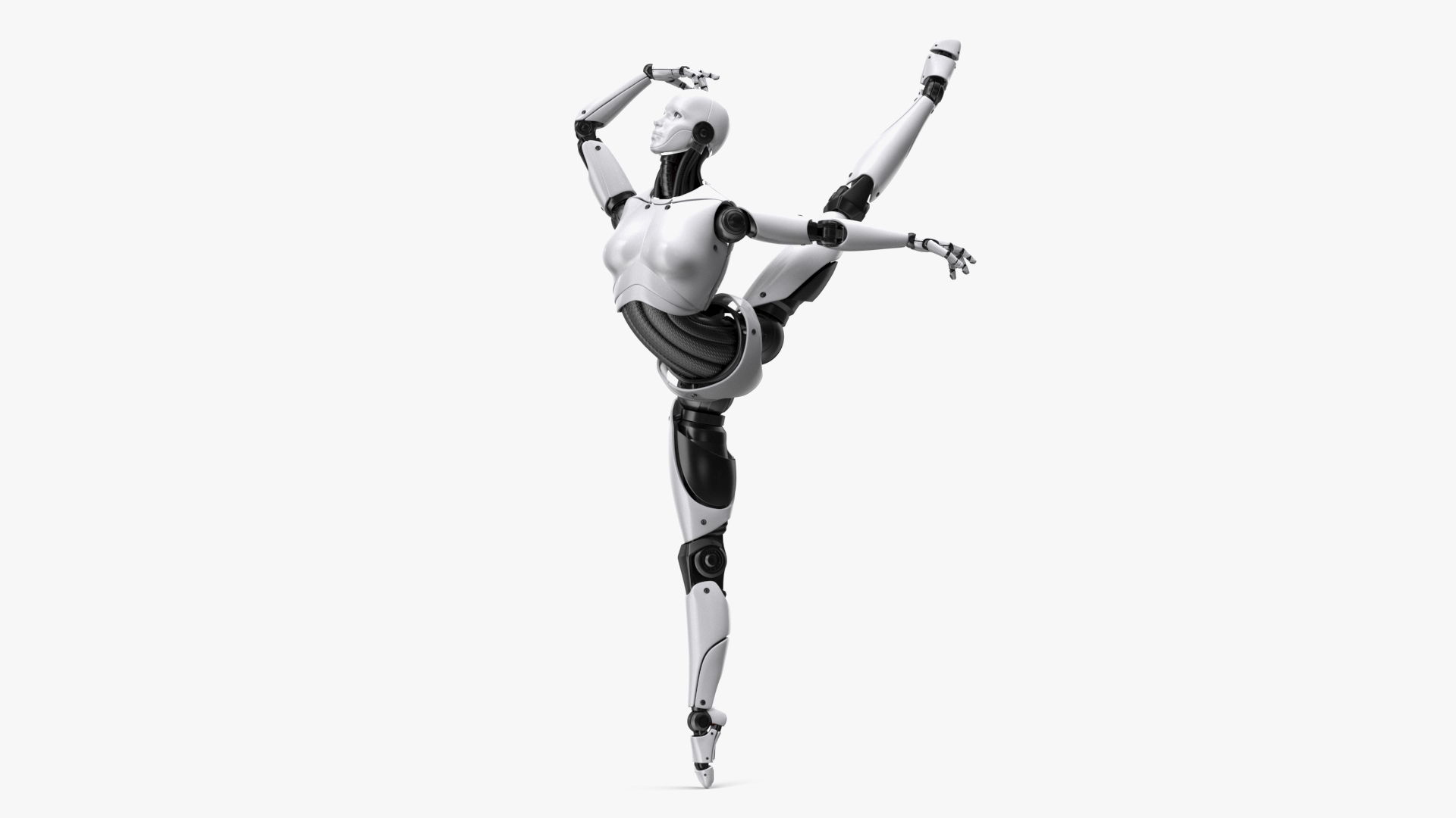 3D Female Cyborg Ballerina Pose model