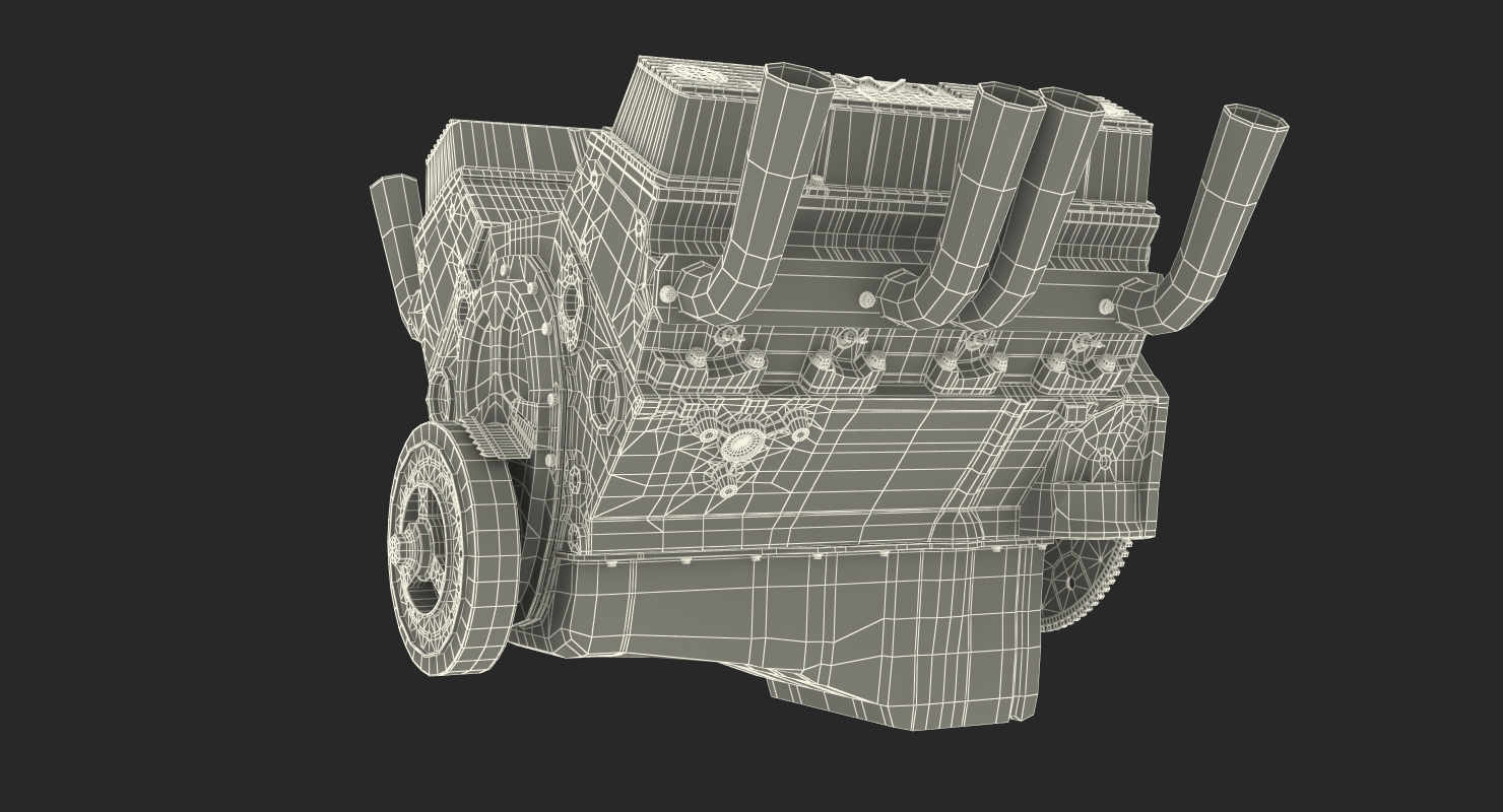 3D V8 Car Engine model