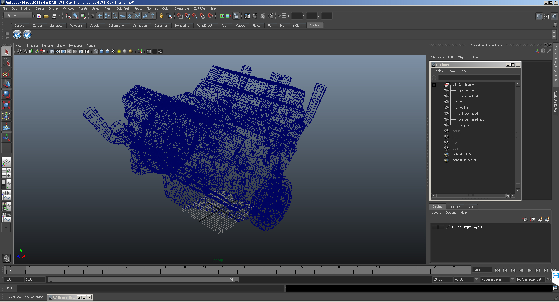 3D V8 Car Engine model