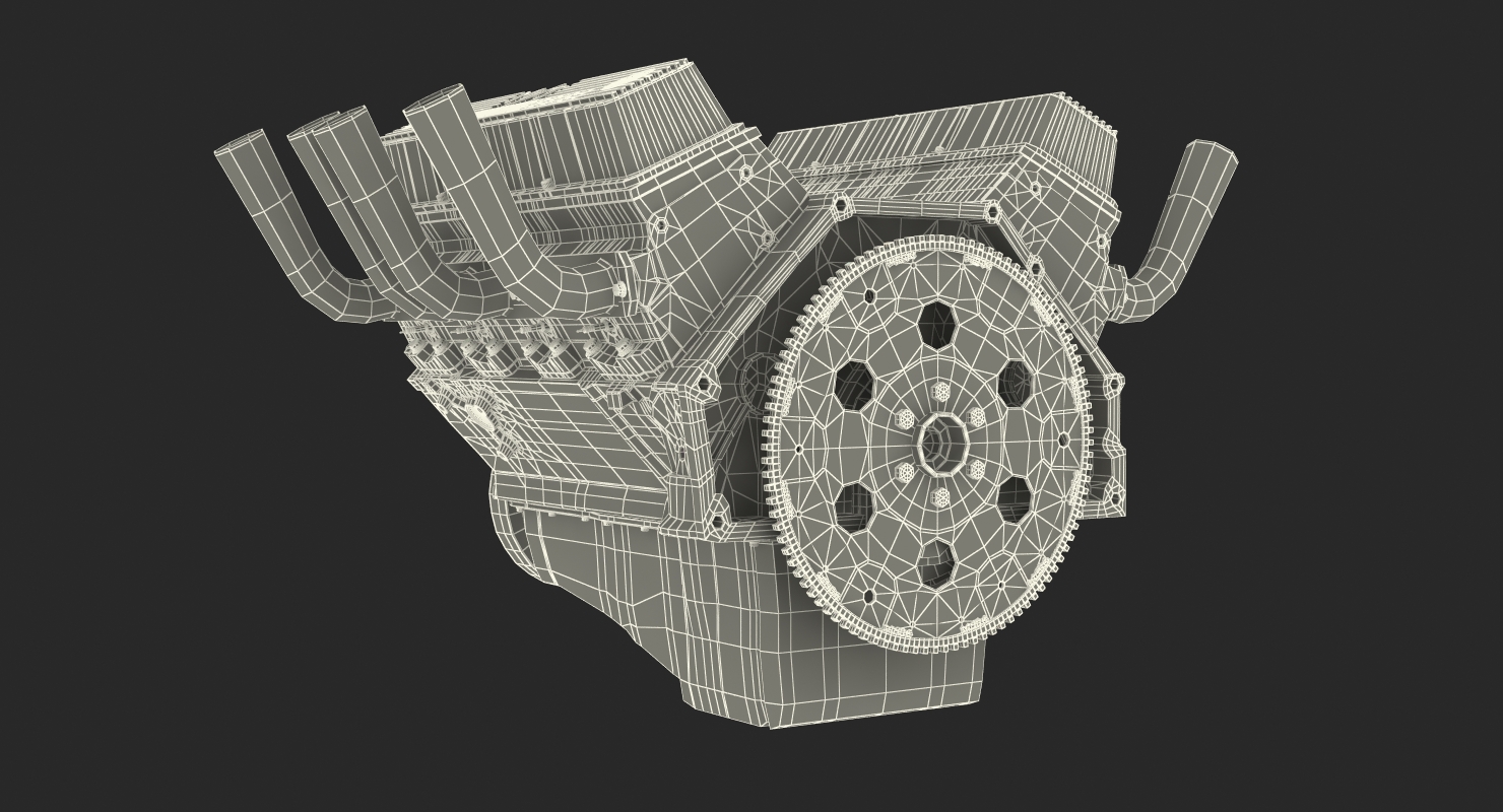3D V8 Car Engine model
