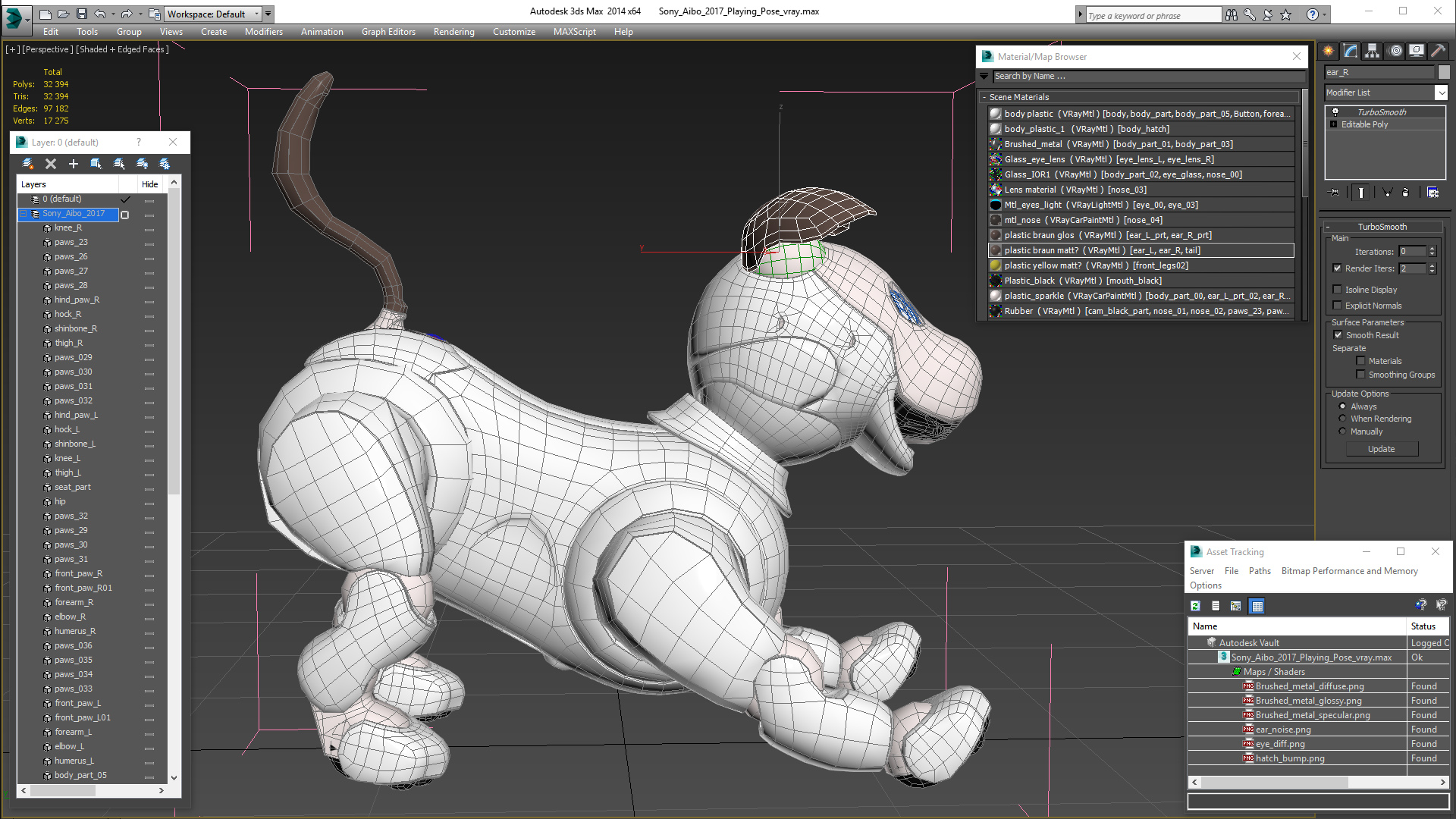 Sony Aibo 2017 Playing Pose 3D