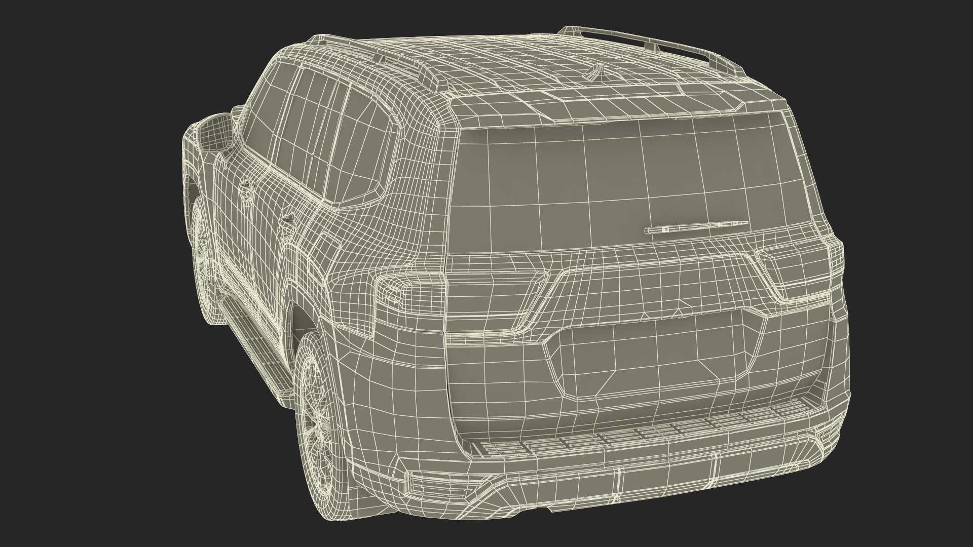 3D Dark Blue SUV model