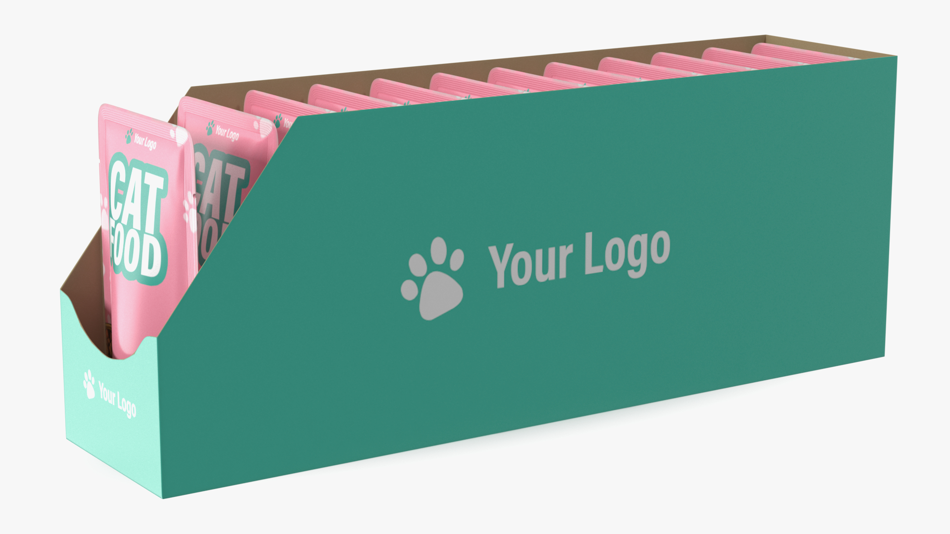 Wet Cat Food Pouch Box Mockup 3D model
