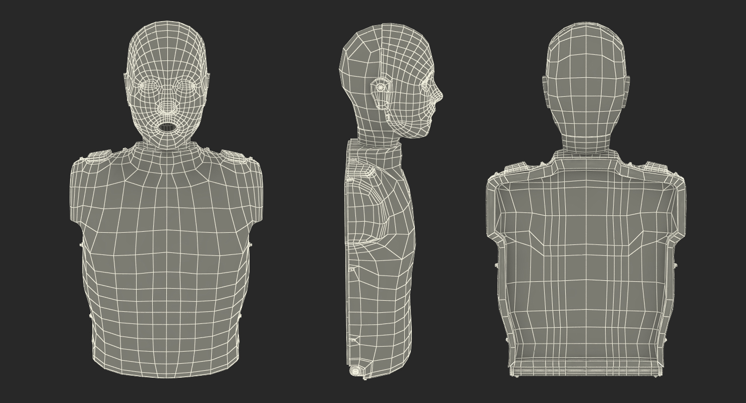 3D model First Aid Training with CPR Dummy Rigged