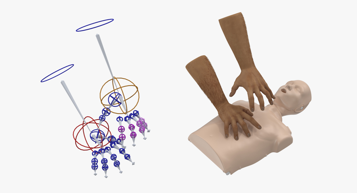 3D model First Aid Training with CPR Dummy Rigged