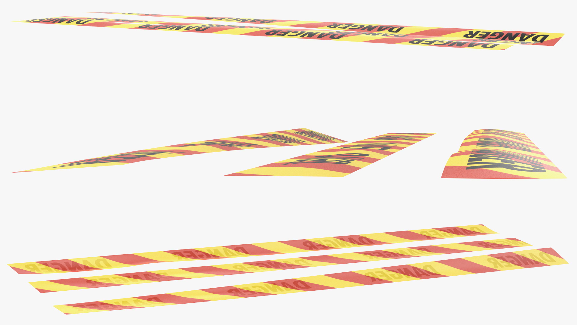 3D Barricade Tape Danger Yellow and Red