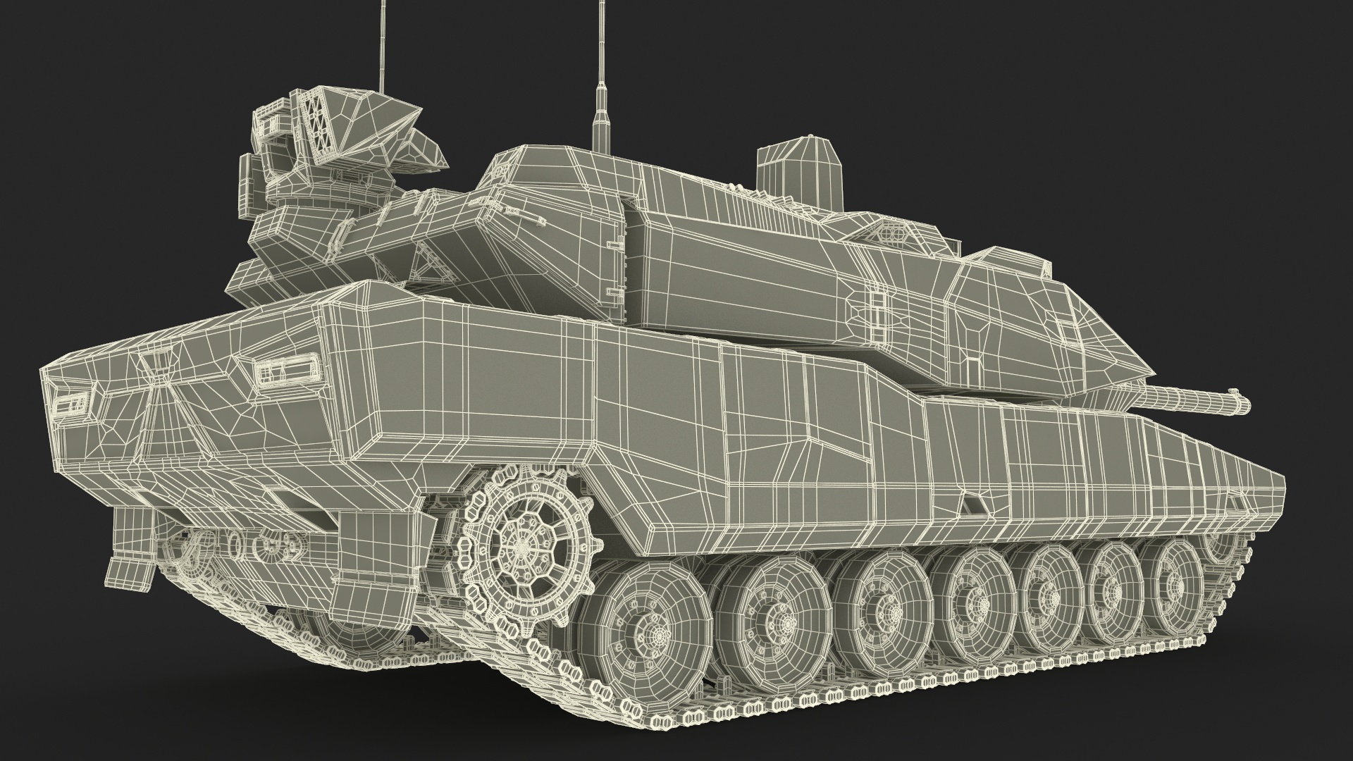 3D model Rheinmetall Panther KF51 MBT Dusted