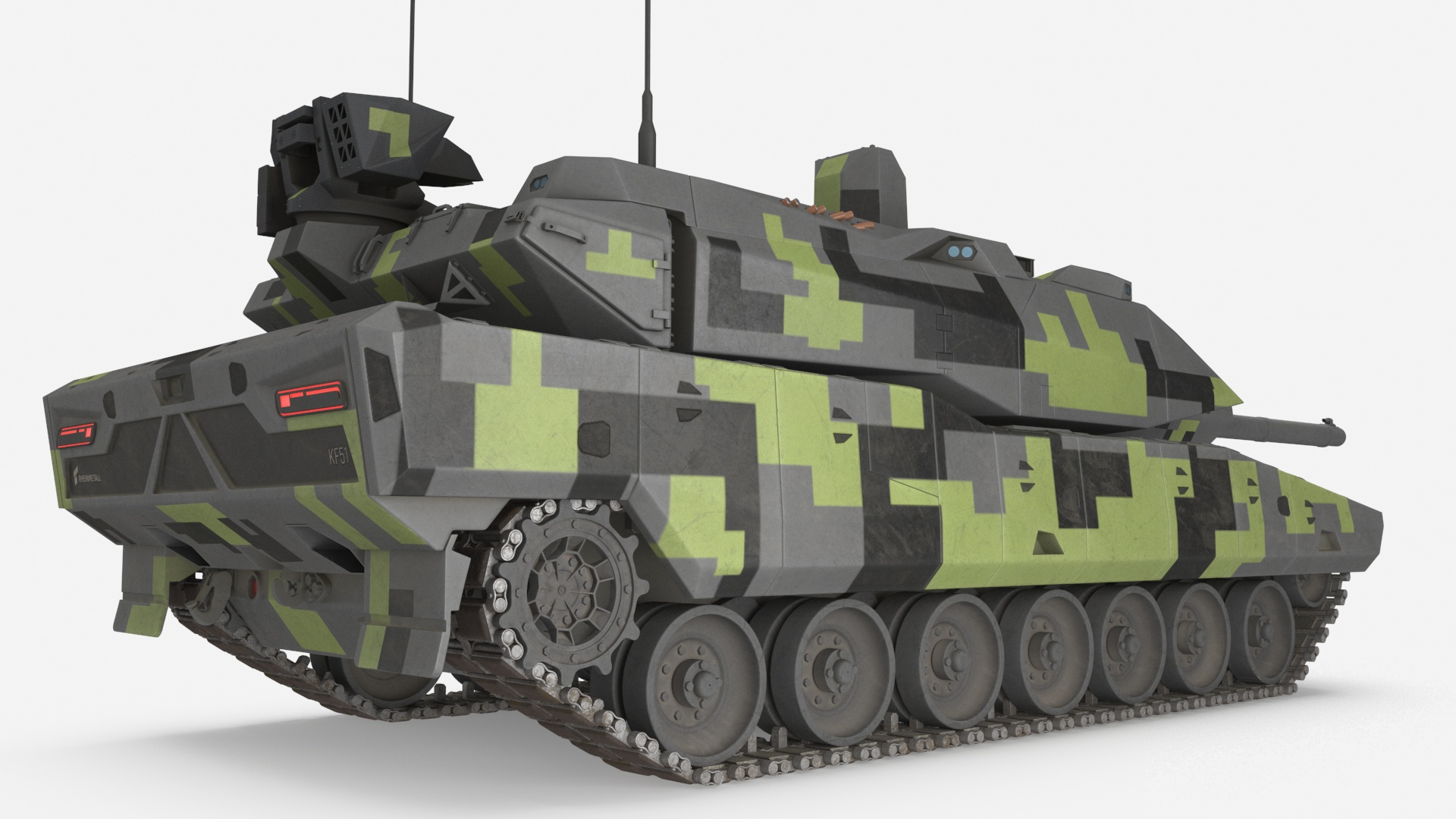 3D model Rheinmetall Panther KF51 MBT Dusted