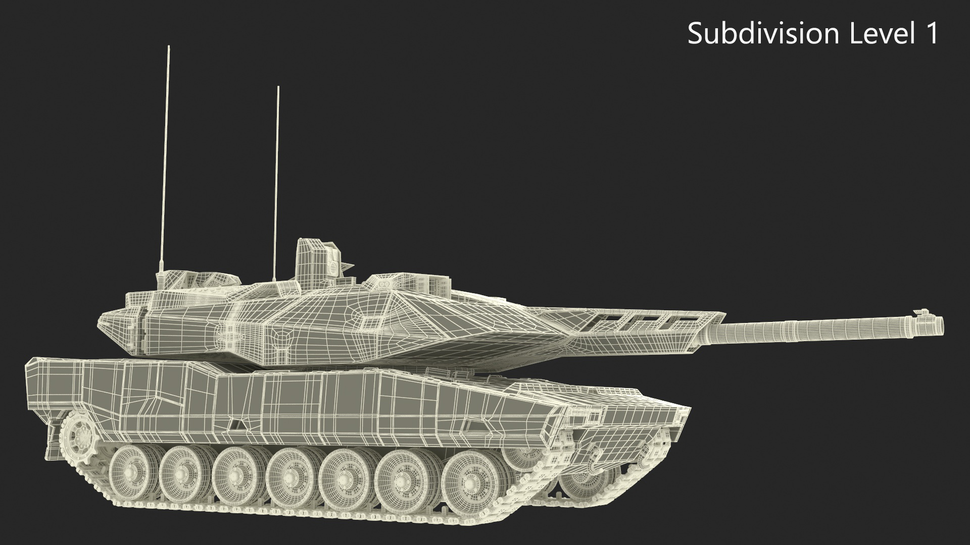 3D model Rheinmetall Panther KF51 MBT Dusted