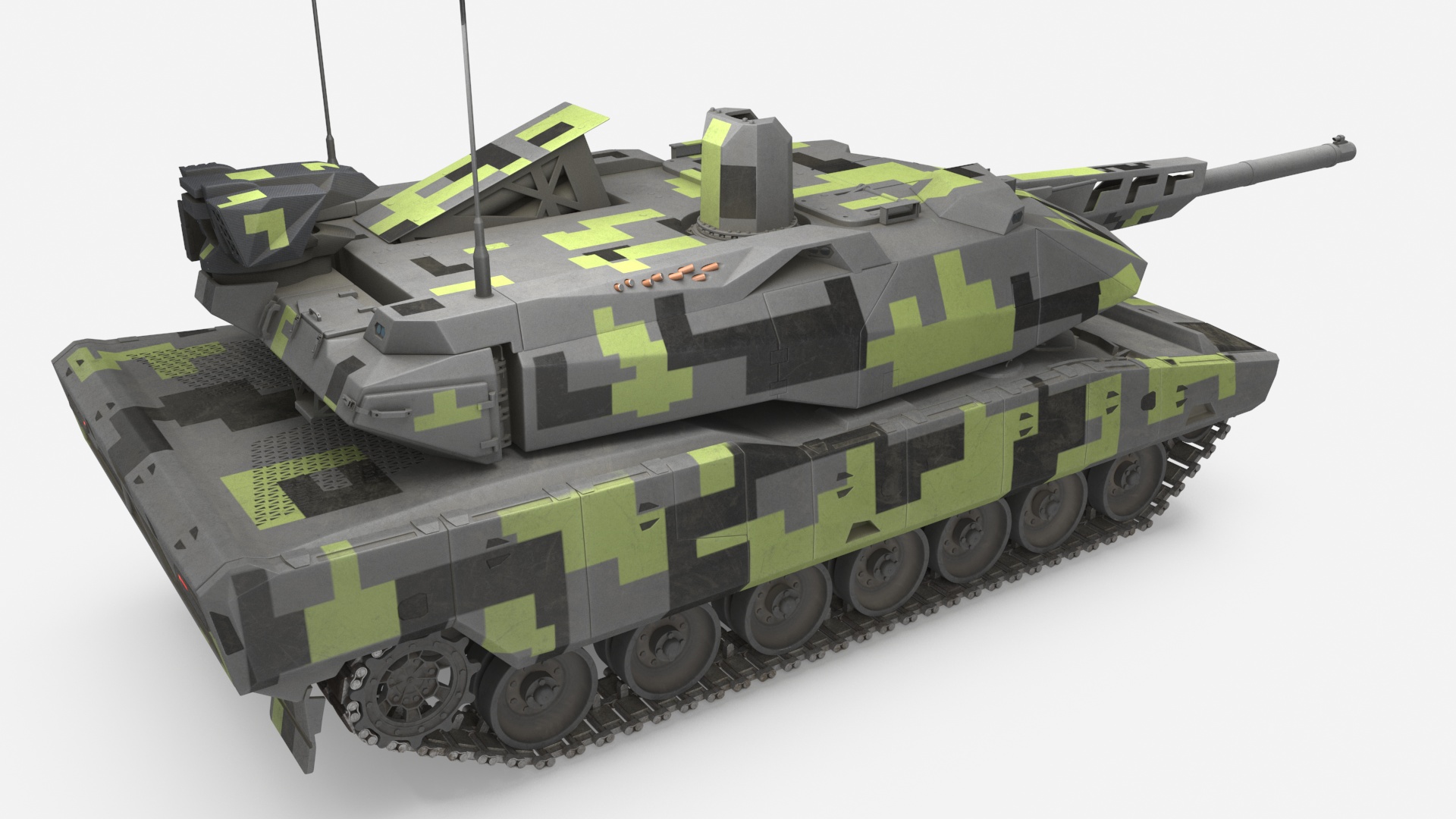 3D model Rheinmetall Panther KF51 MBT Dusted