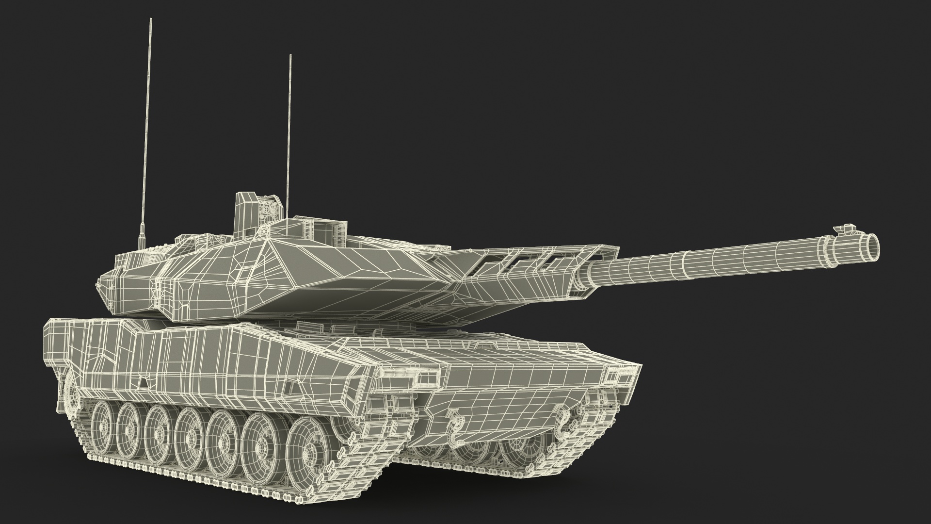 3D model Rheinmetall Panther KF51 MBT Dusted