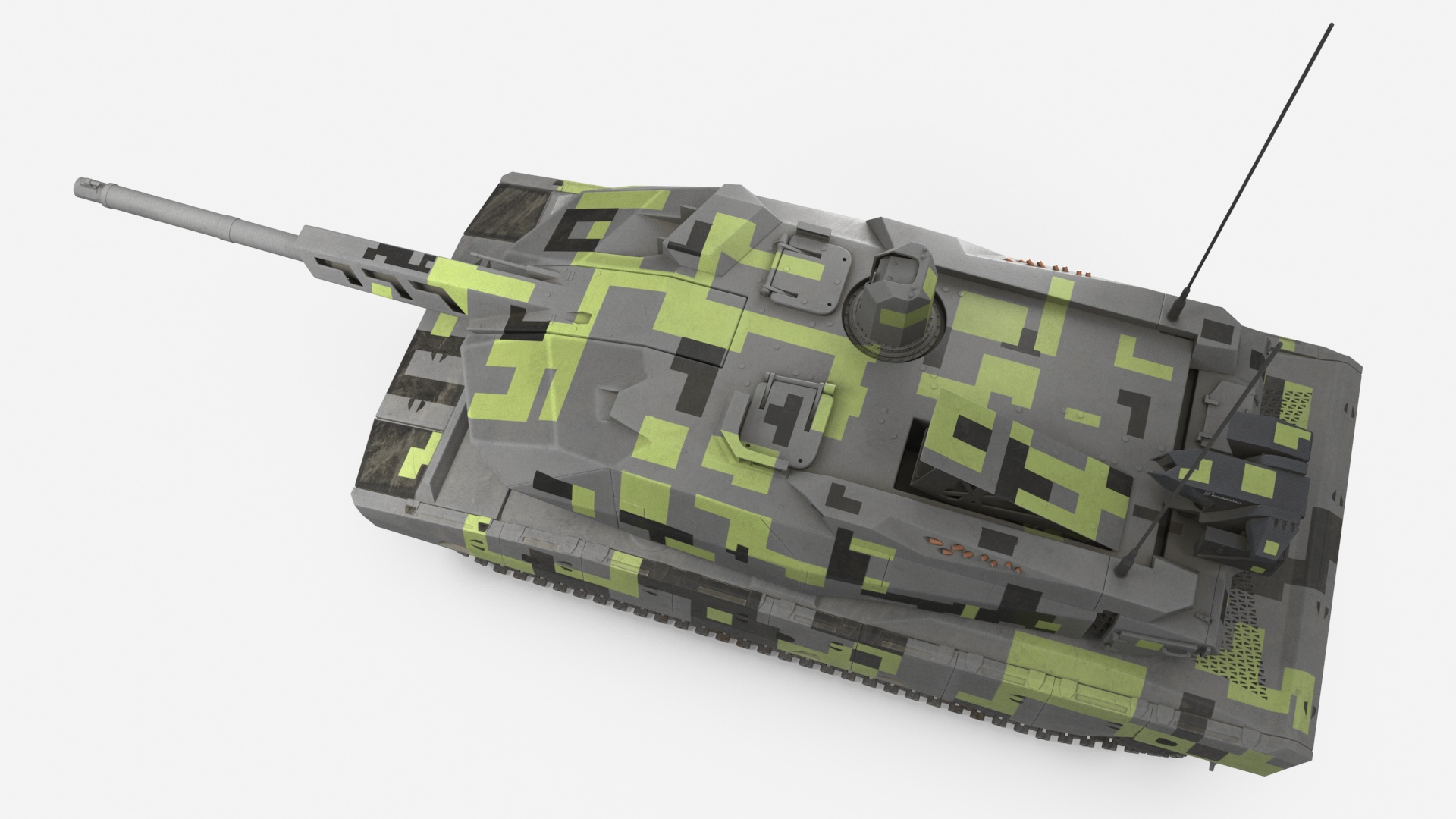 3D model Rheinmetall Panther KF51 MBT Dusted