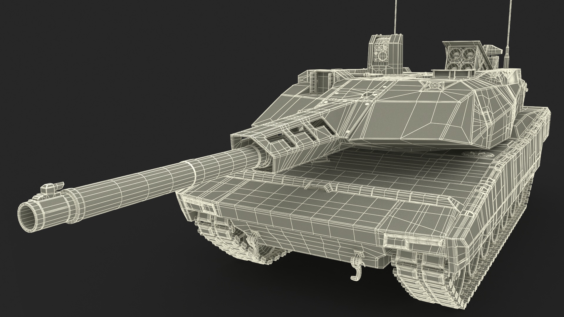 3D model Rheinmetall Panther KF51 MBT Dusted