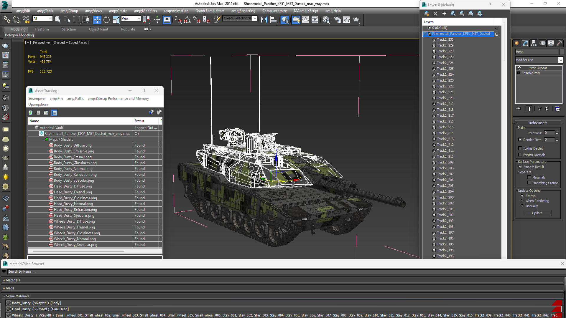 3D model Rheinmetall Panther KF51 MBT Dusted