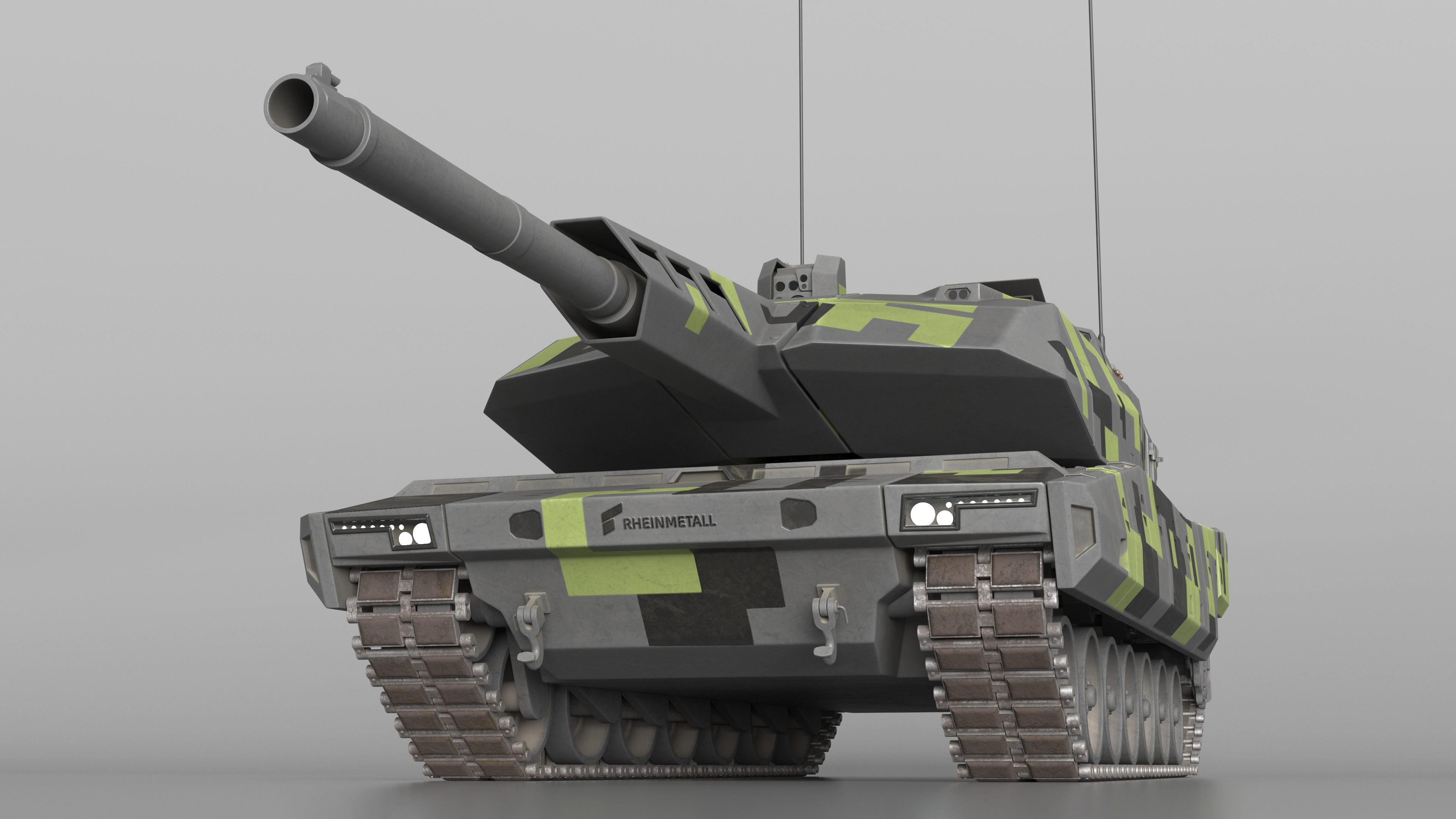 3D model Rheinmetall Panther KF51 MBT Dusted