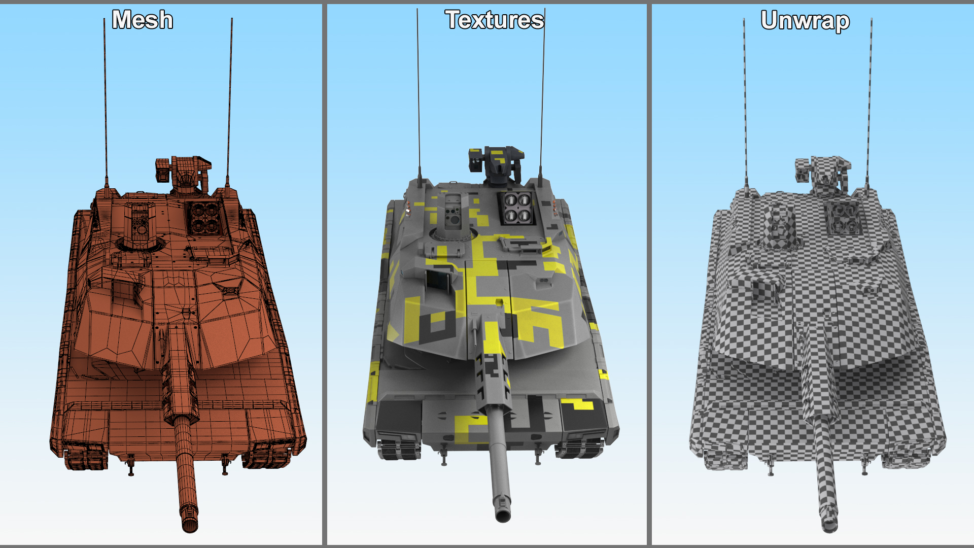 3D model Rheinmetall Panther KF51 MBT Dusted