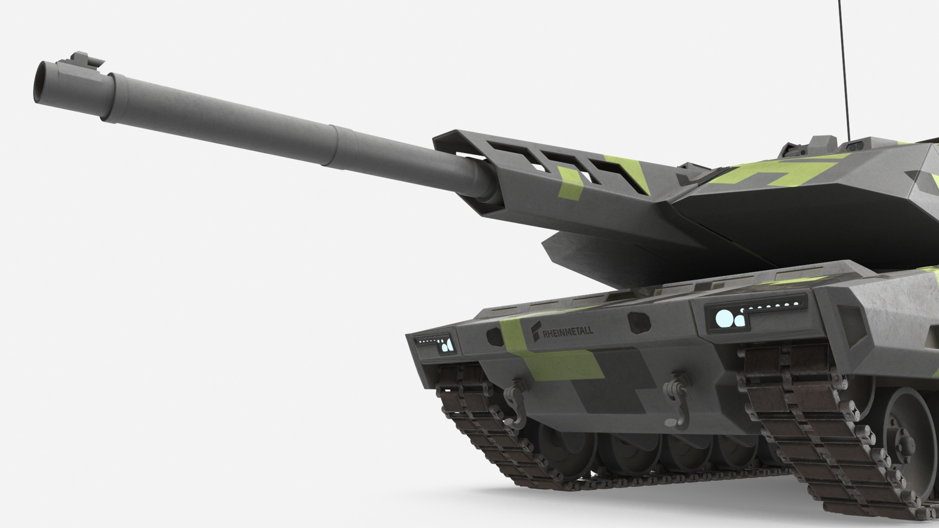 3D model Rheinmetall Panther KF51 MBT Dusted