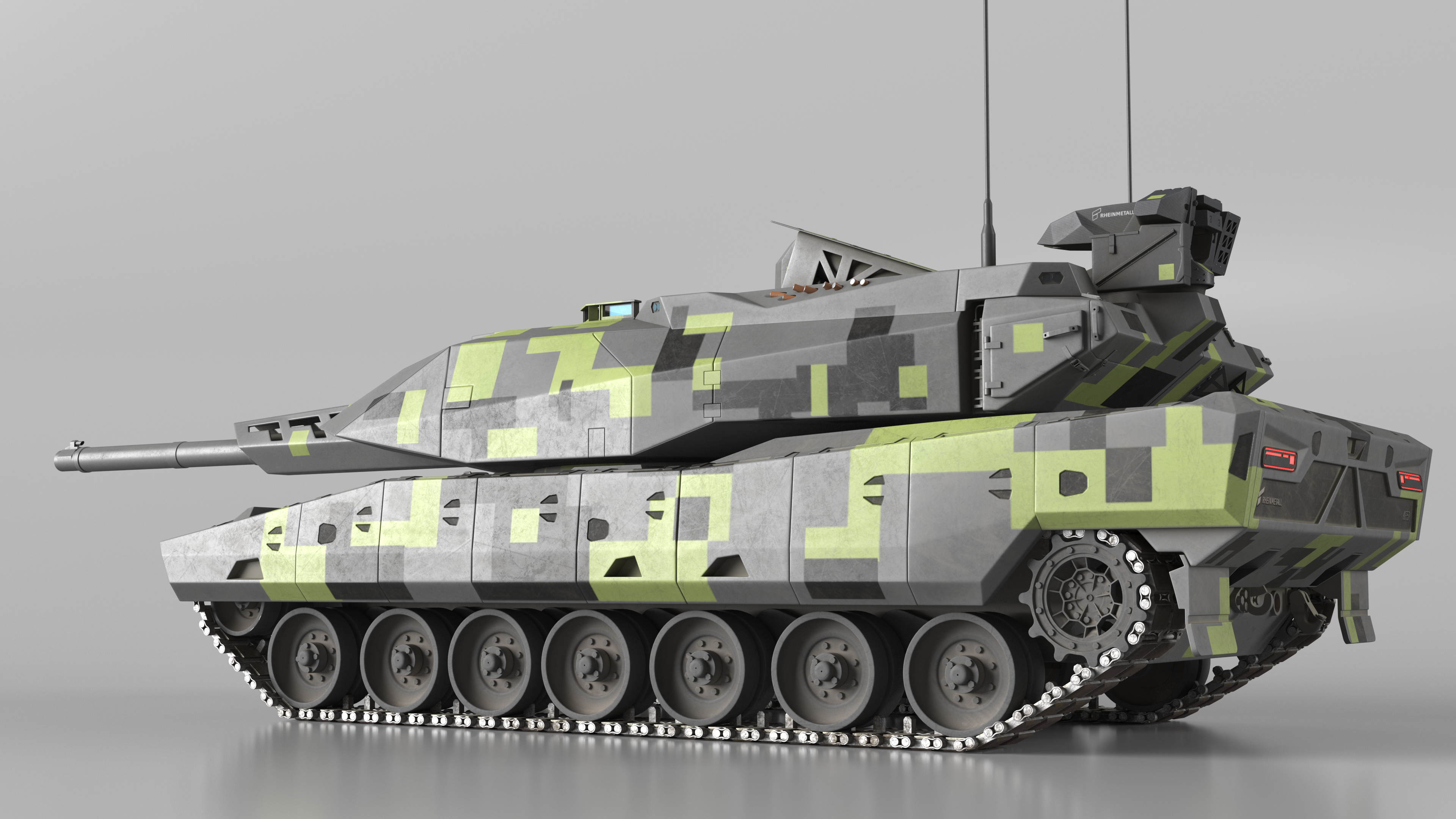 3D model Rheinmetall Panther KF51 MBT Dusted